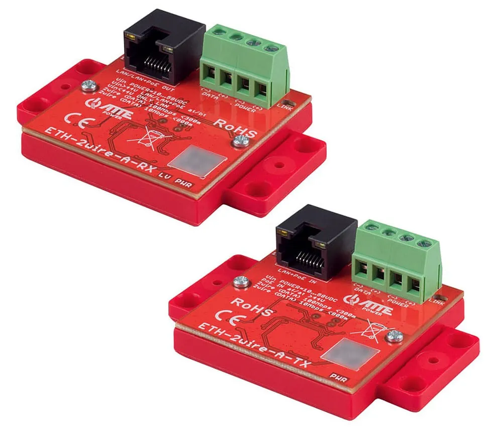 Set Extender LAN+PoE pe 2 fire 10/100 Mbps ATTE ETH-2wire-A-SET