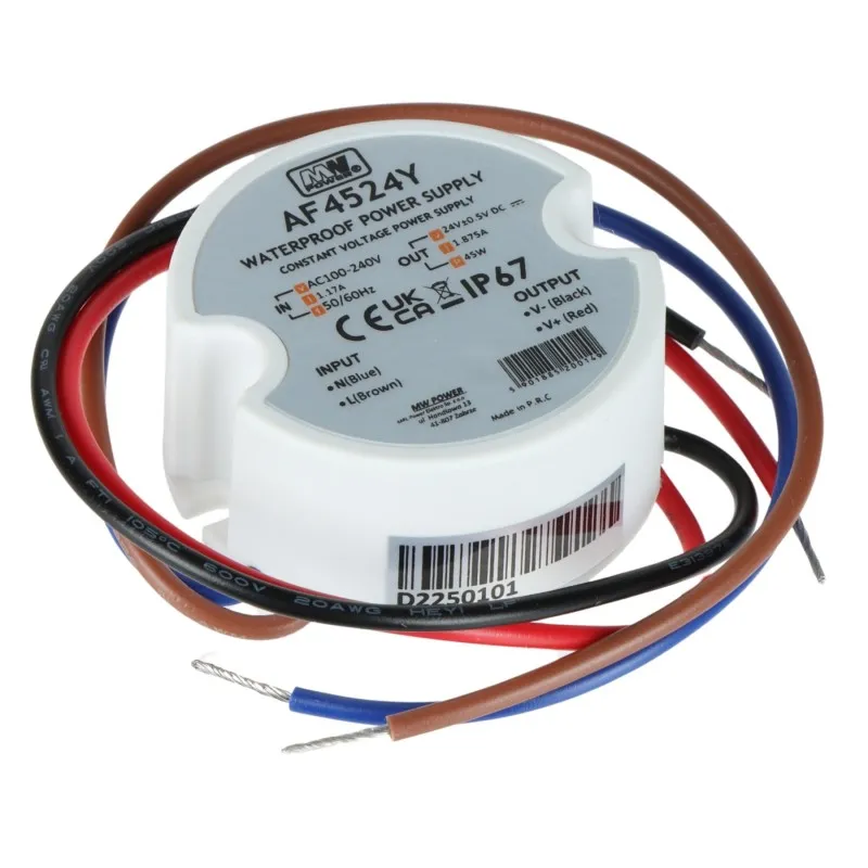 Sursă LED 24V/1.87A 45W IP67 montaj doză rotundă MW Power TP-V2