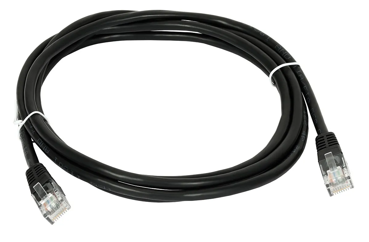 Patchcord RJ45 UTP Cat5e 2m, negru, CCA, 24AWG