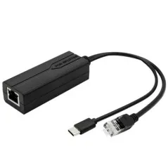 Convertor tensiune 48V/5V USB-C 2.4A alimentare+date pe UTP pentru camere ne-PoE Delta Network