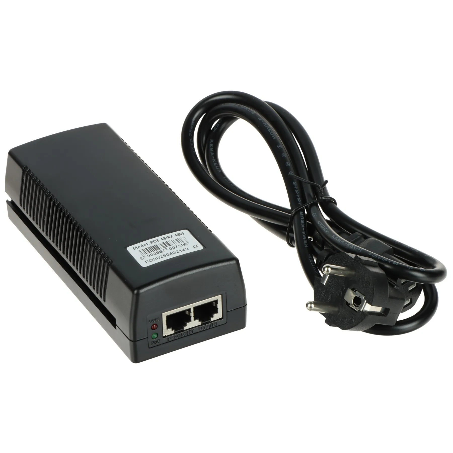 Injector PoE 802.3at 48V/1A 48W pentru alimentare camere IP, routere, AP, telefoane IP