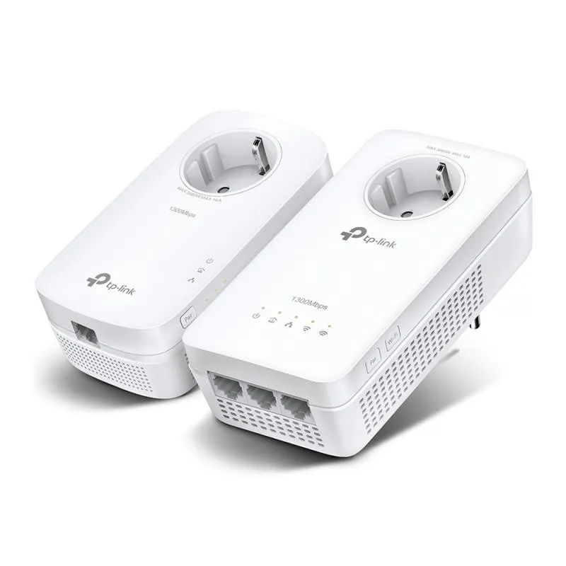 KIT Amplificator Powerline TP-Link 1300Mbps, 3 x Gigabit LAN, 1 x Sucko, Dual Band AC1200, "TL-WPA8631P KIT" (timbru verde 2 le