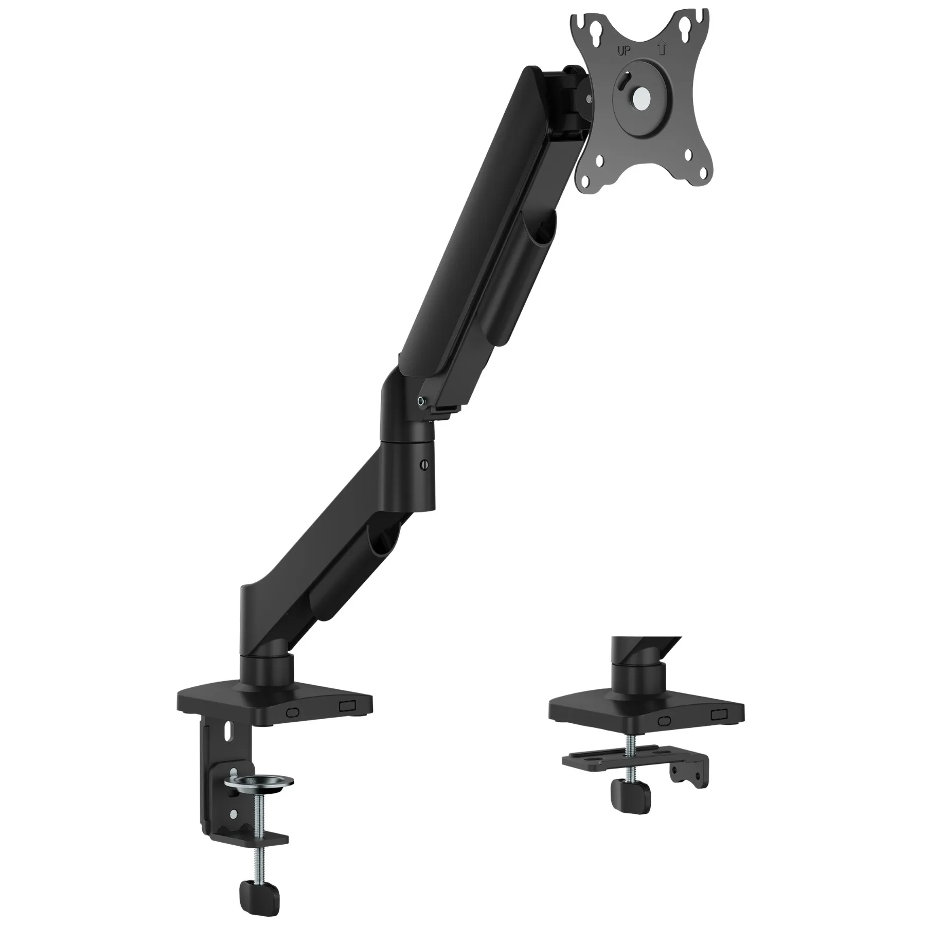 Brateck-LDT97-C012 - Suport de birou reglabil pentru monitor 17-32 inch, arc cu gaz, rotire 360°, sarcină 9 kg, negru