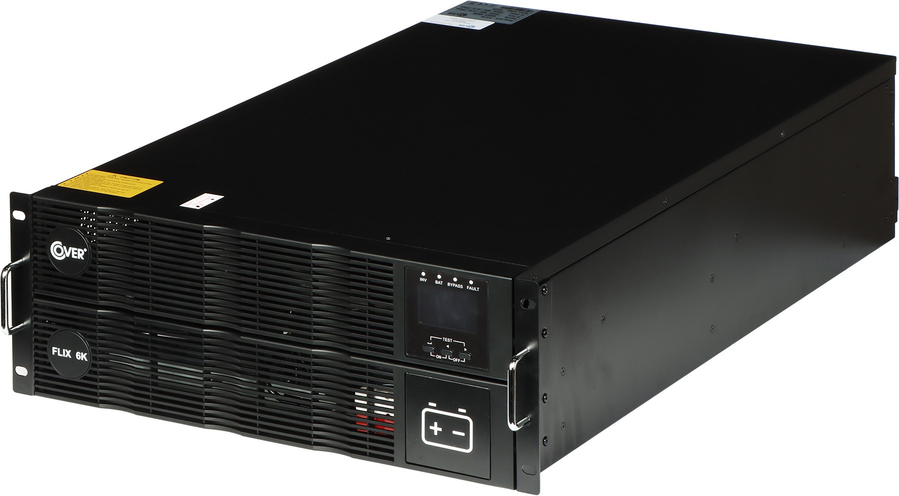 UPS rackabil 6000VA/6000W sinus pur COVER-FLIX-6K cu display LCD 16x12V/9Ah