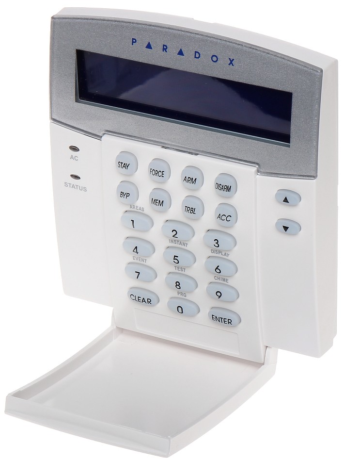 Tastatură cu afișaj LCD și cititor RFID Paradox K641R-W2W pentru sisteme de alarmă Digiplex EVO