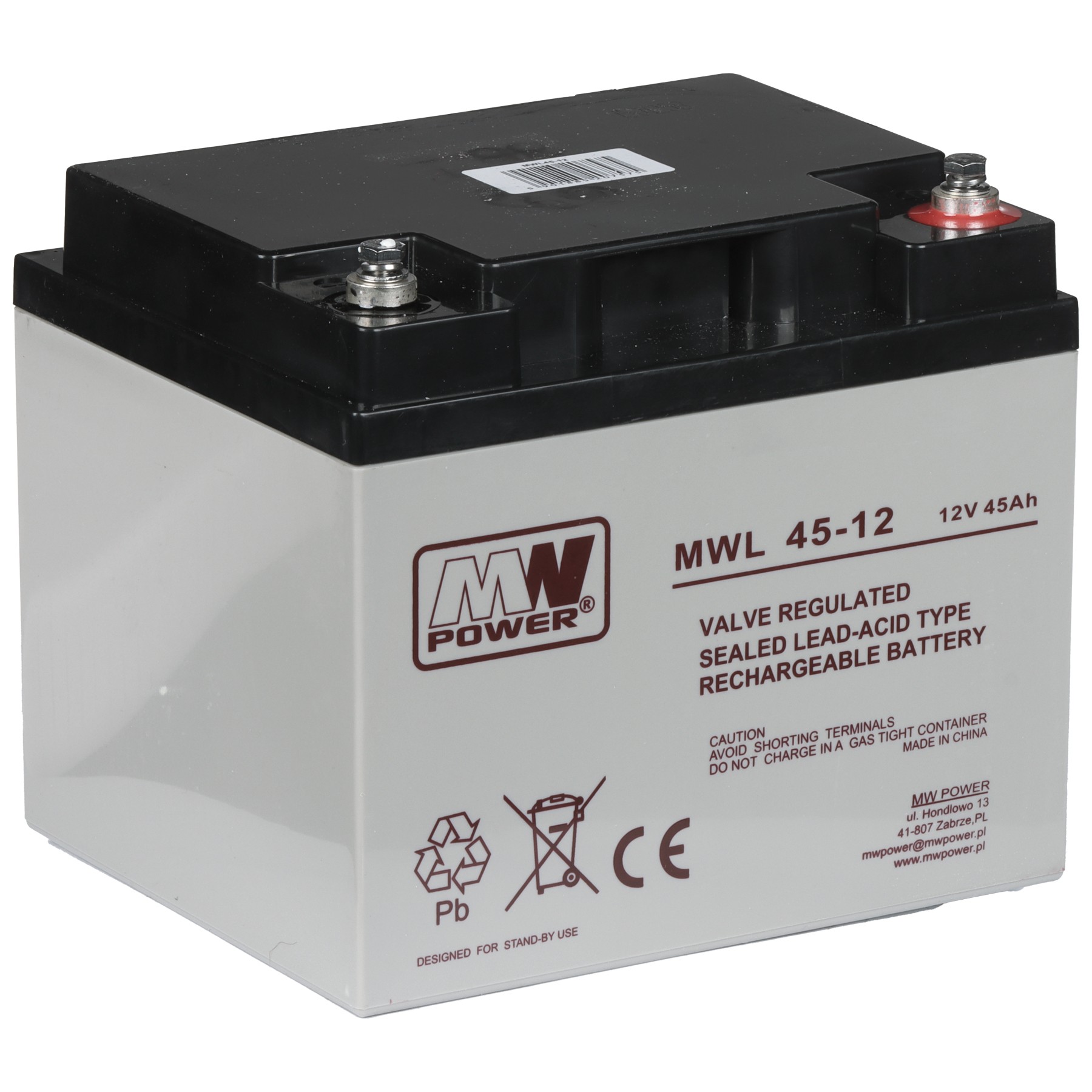 Acumulator 12V/45Ah MWL MW Power şurub M6 196x165x155mm