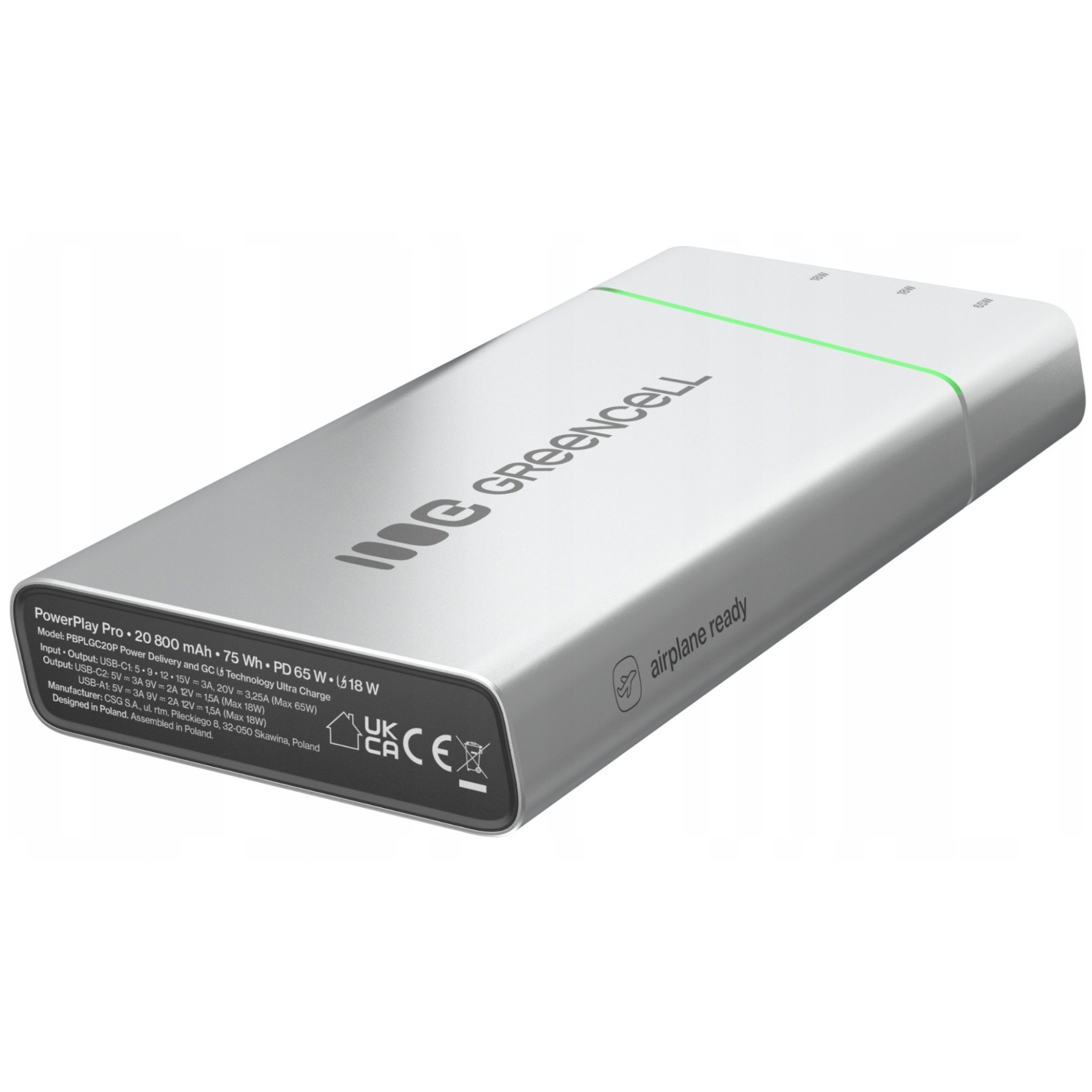 Powerbank PBPLGC20P 20800mAh 65W Green Cell