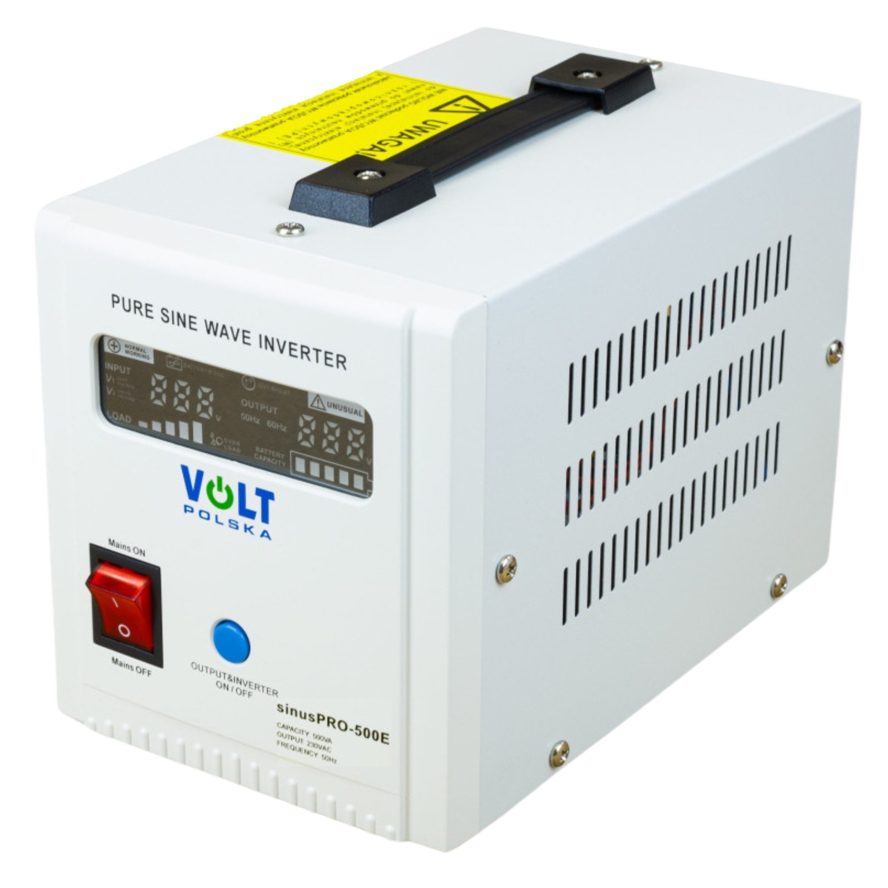 UPS 500VA/350W pentru centrale termice sinusoidă pură cu AVR și acumulator extern SINUS-PRO-500E VOLT Polska