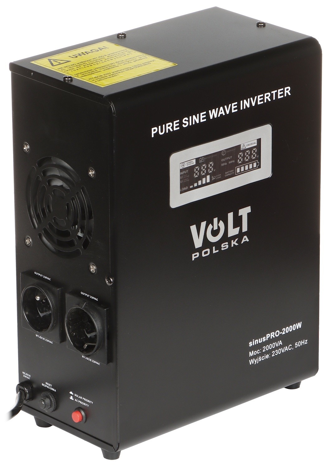 UPS 2000VA/1400W centrale termice sinusoidă pură, AVR, acumulator extern SINUS-PRO-2000W-24/230V VOLT Polska