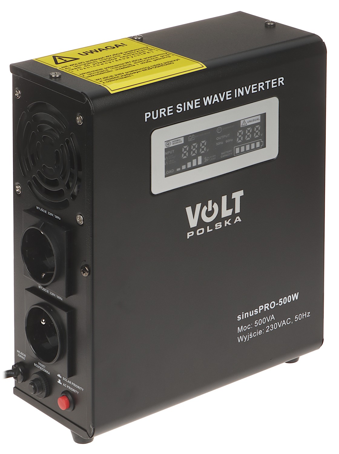 UPS 500VA/300W centrale termice sinusoidă pură, AVR, acumulator extern SINUS-PRO-500W VOLT Polska