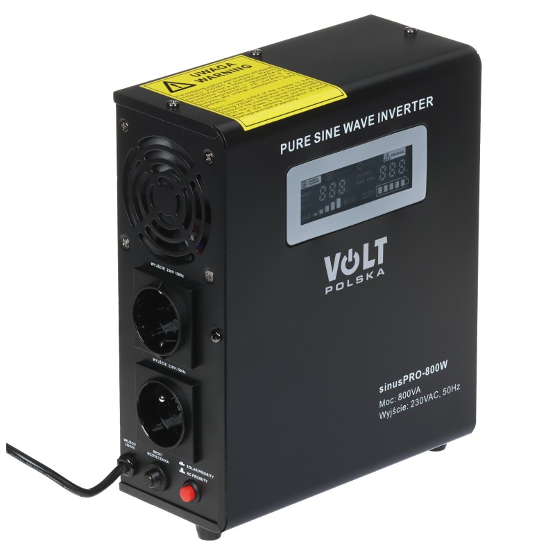 UPS 800VA/800W centrale termice sinusoidă pură, AVR, acumulator extern SINUS-PRO-800W-12/230V VOLT Polska