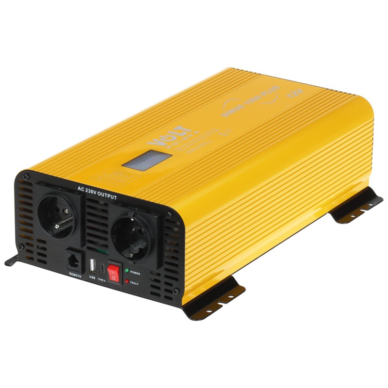 Invertor auto 12V/230V 1000W sinus aproximat cu alimentare din acumulator sau invertor solar SINUS-PLUS-1500-12/230V VOLT Polska