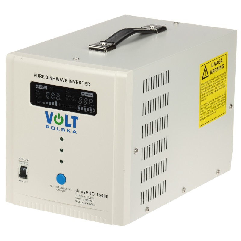UPS 1500VA/1000W pentru centrale termice sinusoidă pură cu AVR și acumulator extern SINUS-PRO-1500E VOLT Polska