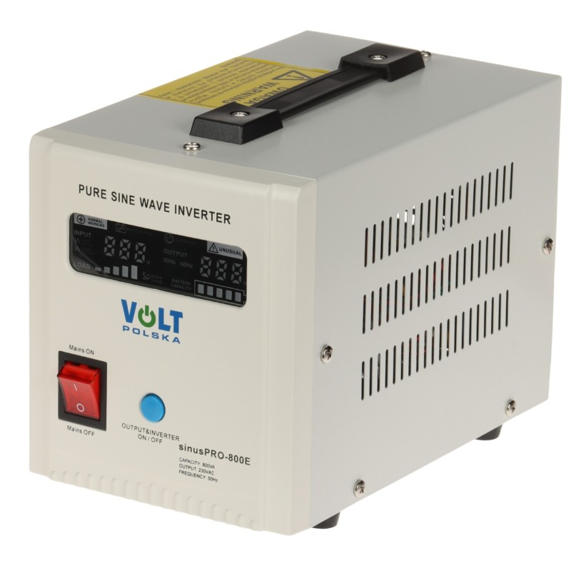 UPS 800VA/500W pentru centrale termice sinusoidă pură cu AVR și acumulator extern SINUS-PRO-800E VOLT Polska