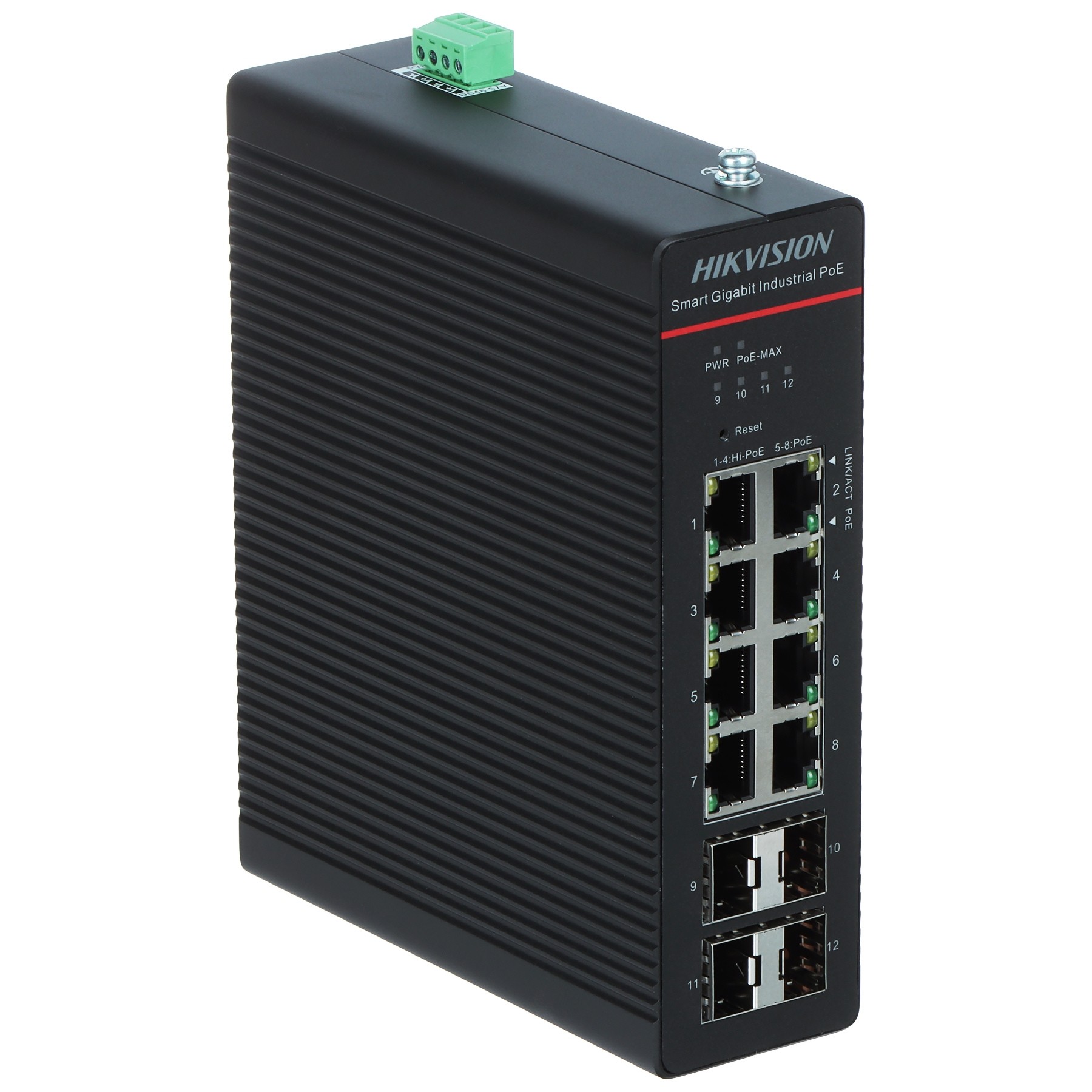 SWITCH INDUSTRIAL POE DS-3T1512HP-SI-8P4FKIT(75W) CU 8 PORTURI + 4X SFP Hikvision