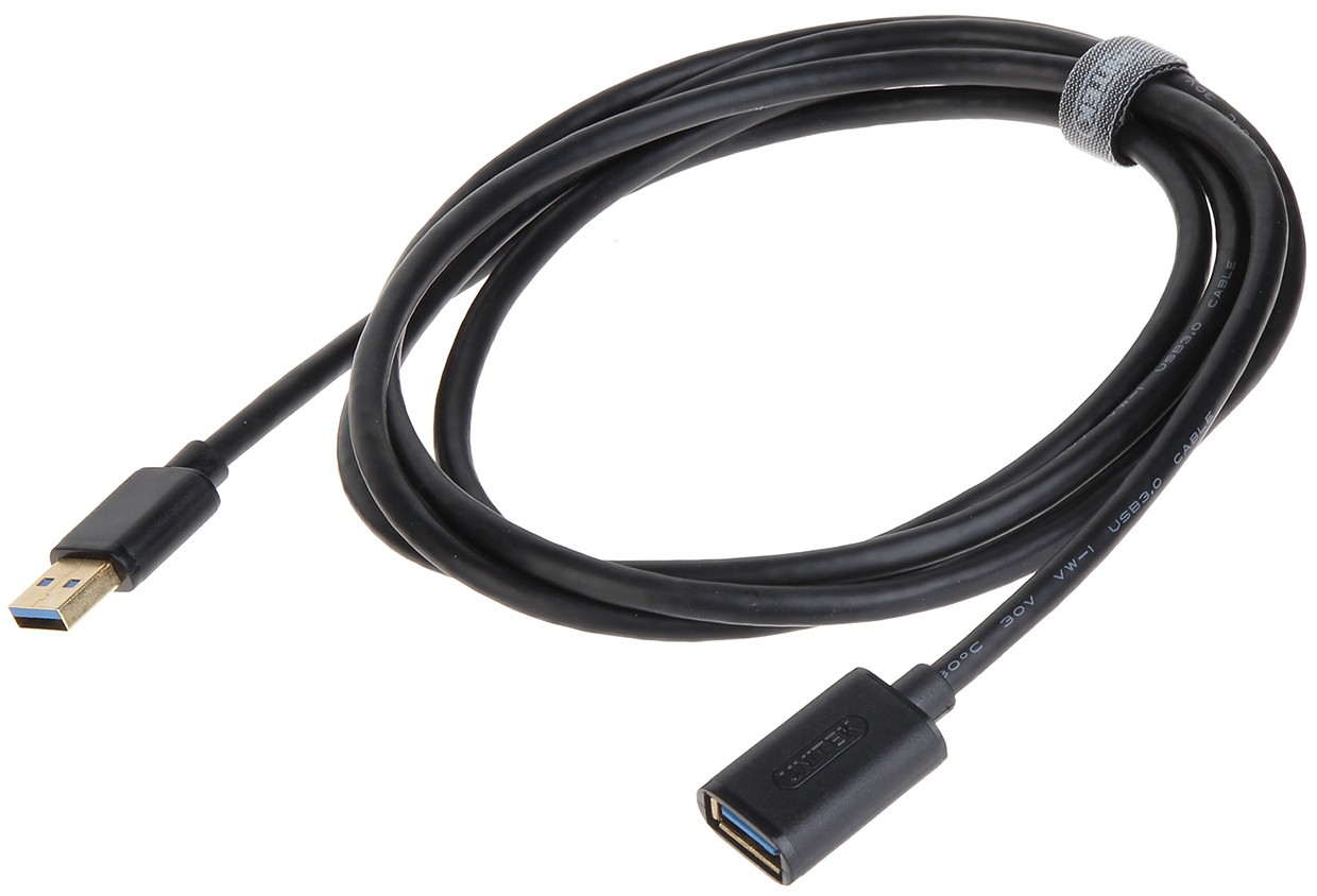 Cablu USB 3.0 prelungire USB-A mamă - USB-A tată 2m Unitek Y-C459GBK, imunitate zgomot, flexibil