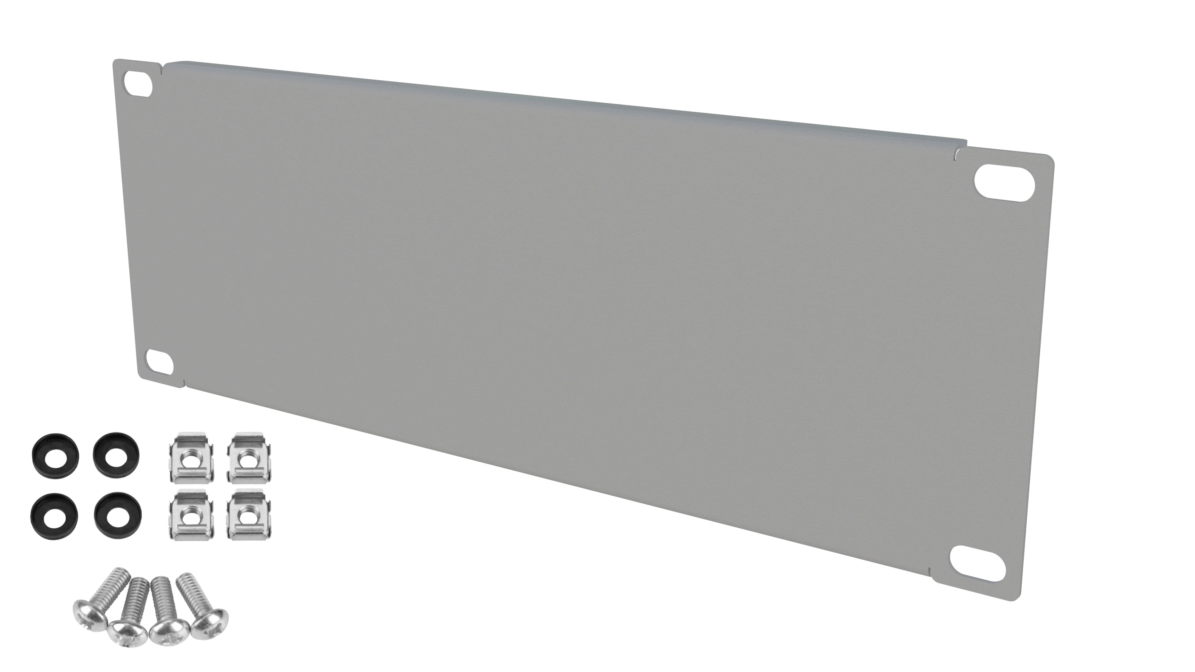 Panou mascare blank plin 2U pentru rack 10", cu șuruburi incluse, gri