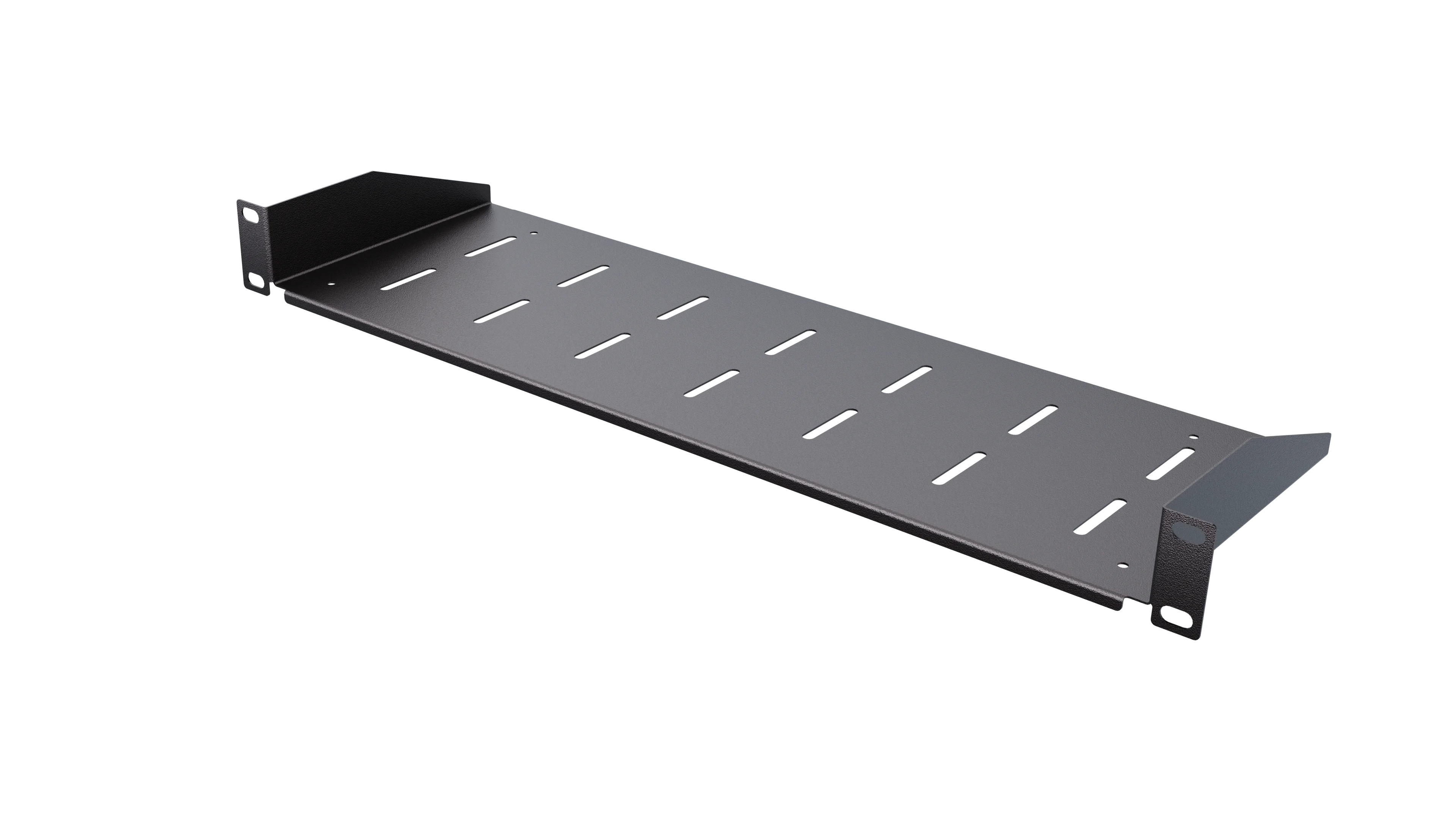 Raft cabinet rack 1U 19" 150 mm negru fixare pe față