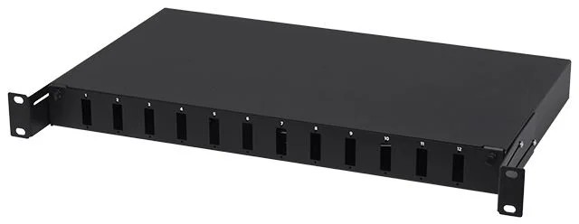 Switchgear 19" 1U 12xSC Duplex, Black-Permanent