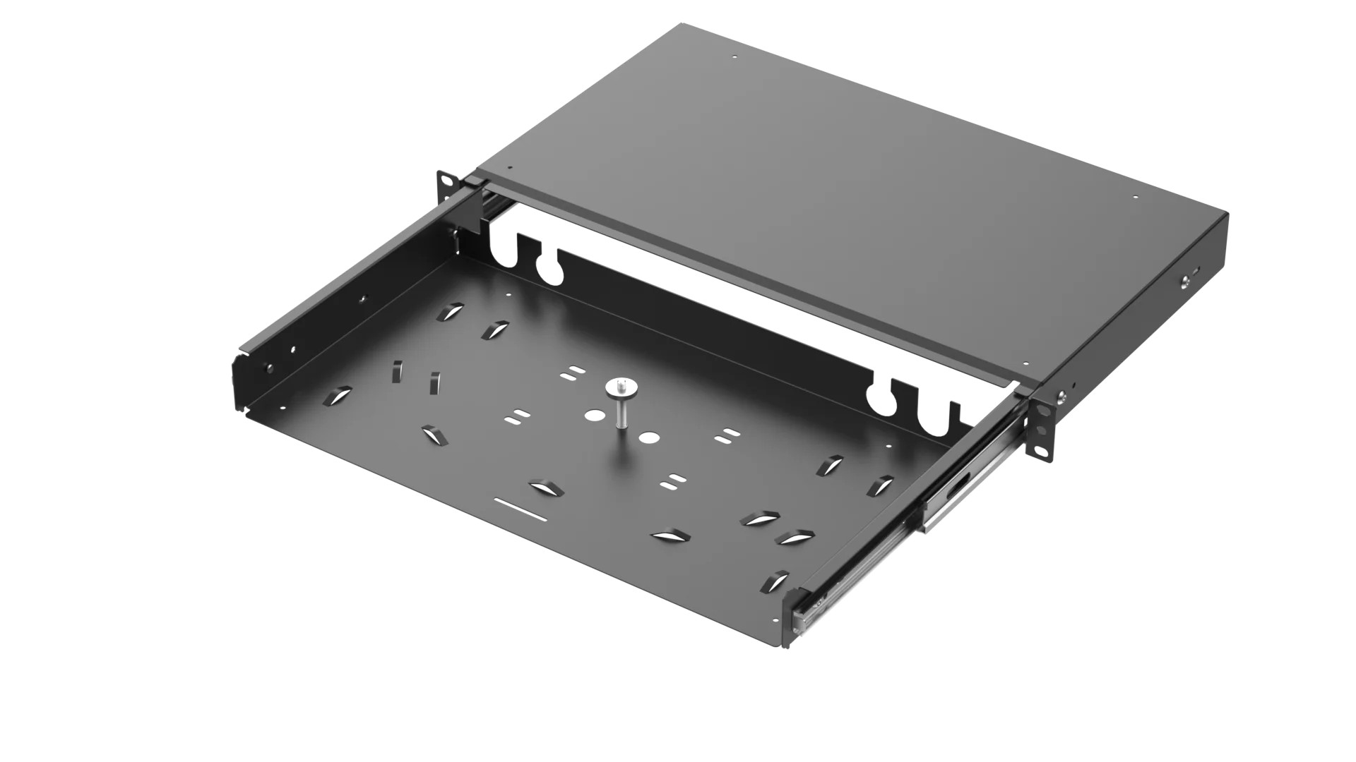19" 1U slide-out switch (body), Black
