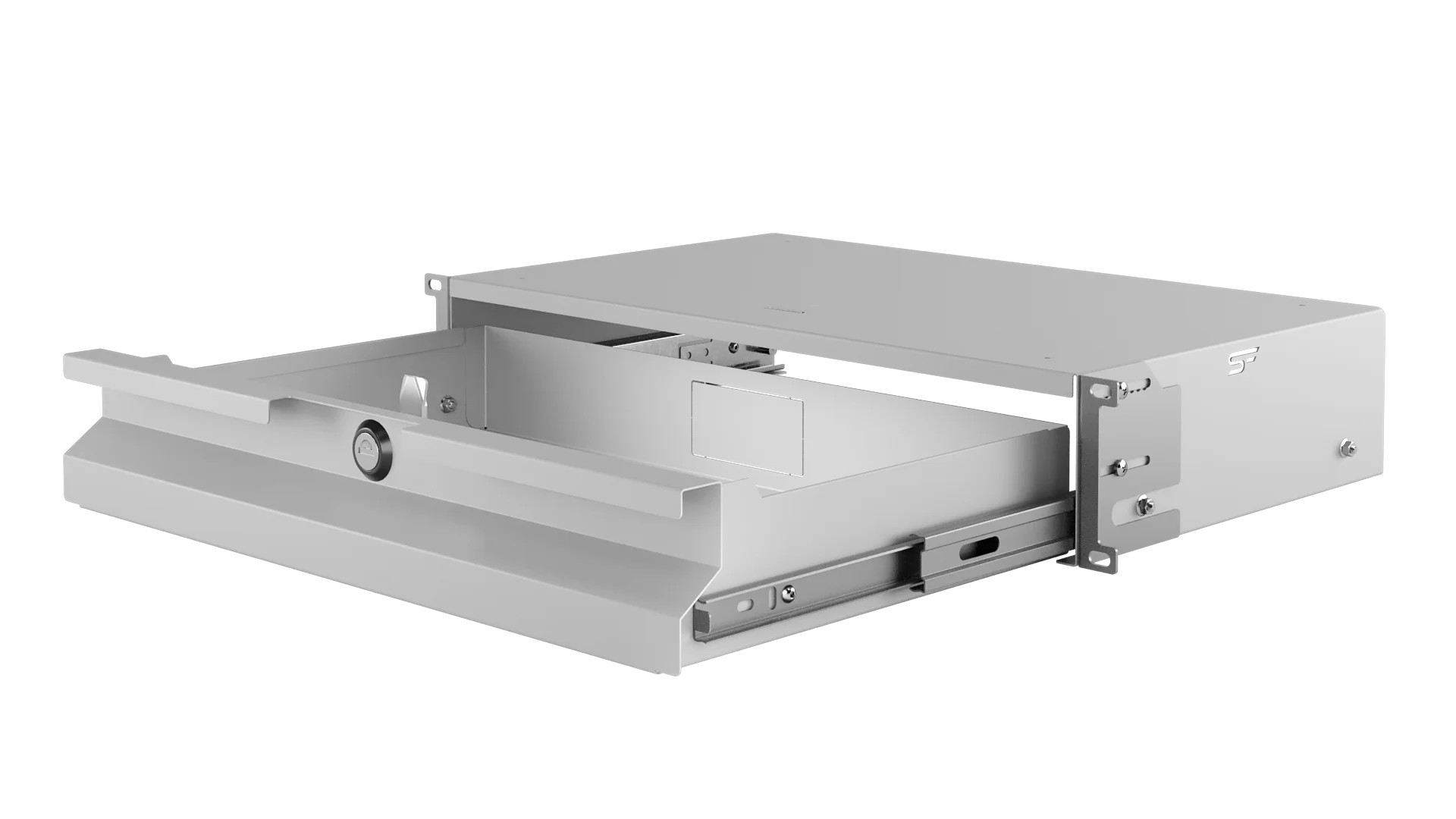 19" rack drawer 2U 270 mm grey