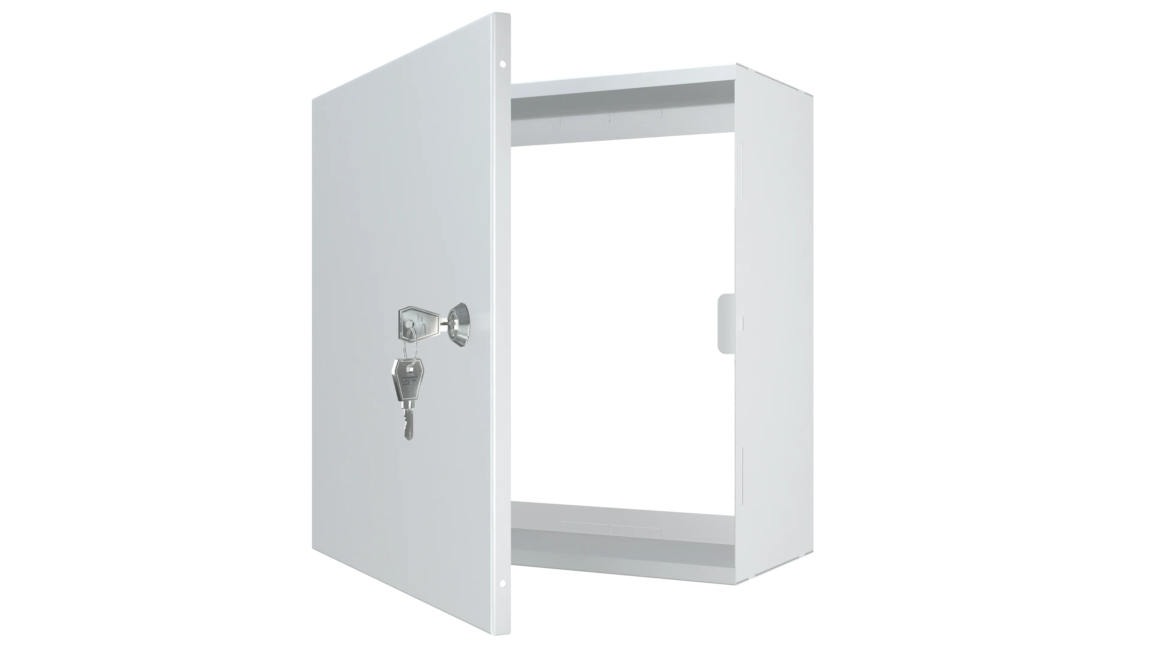Carcasă metalică universală albă 300×300×140 mm cu cheie