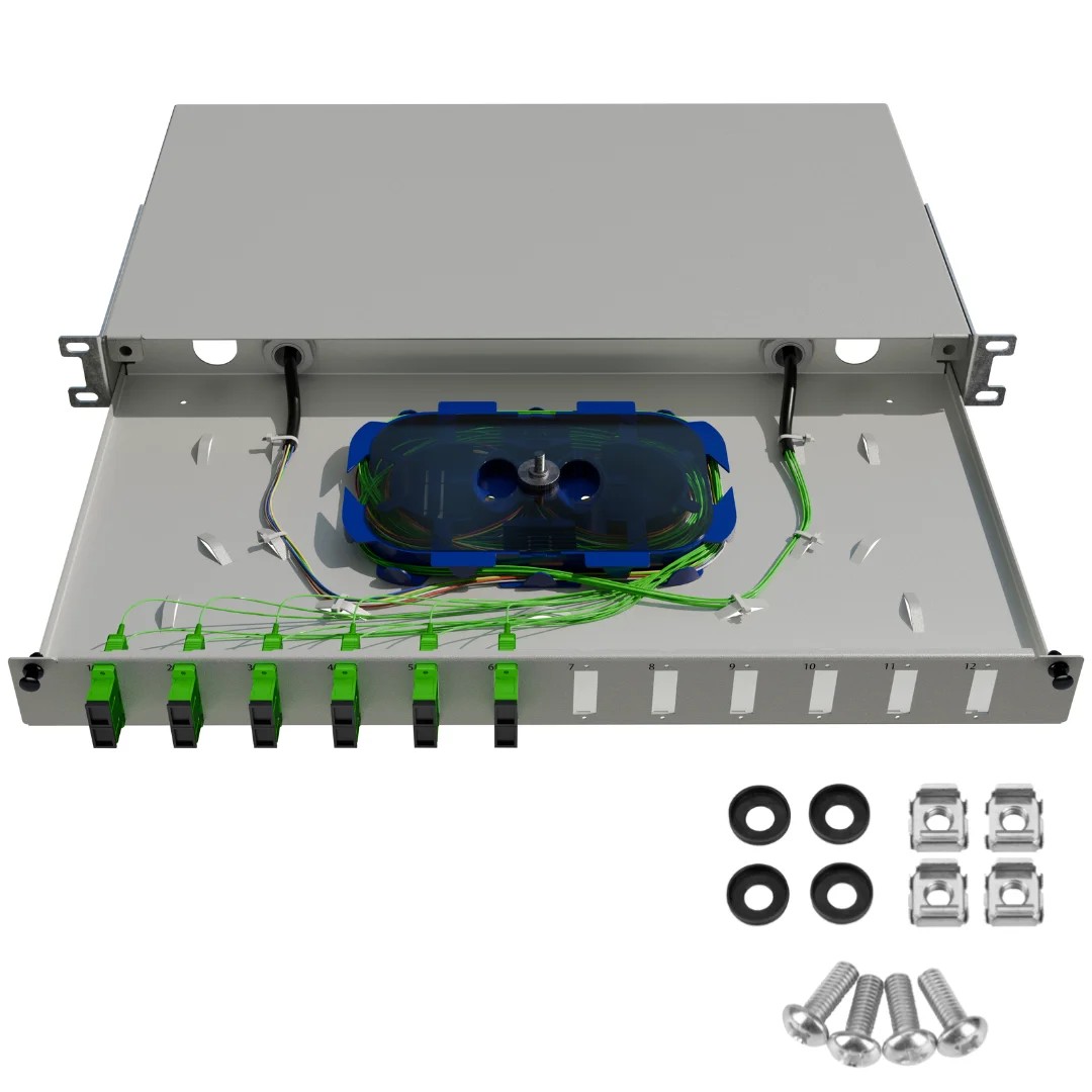 Fiber optic switch eco 19" 1U 12x duplex SC grey