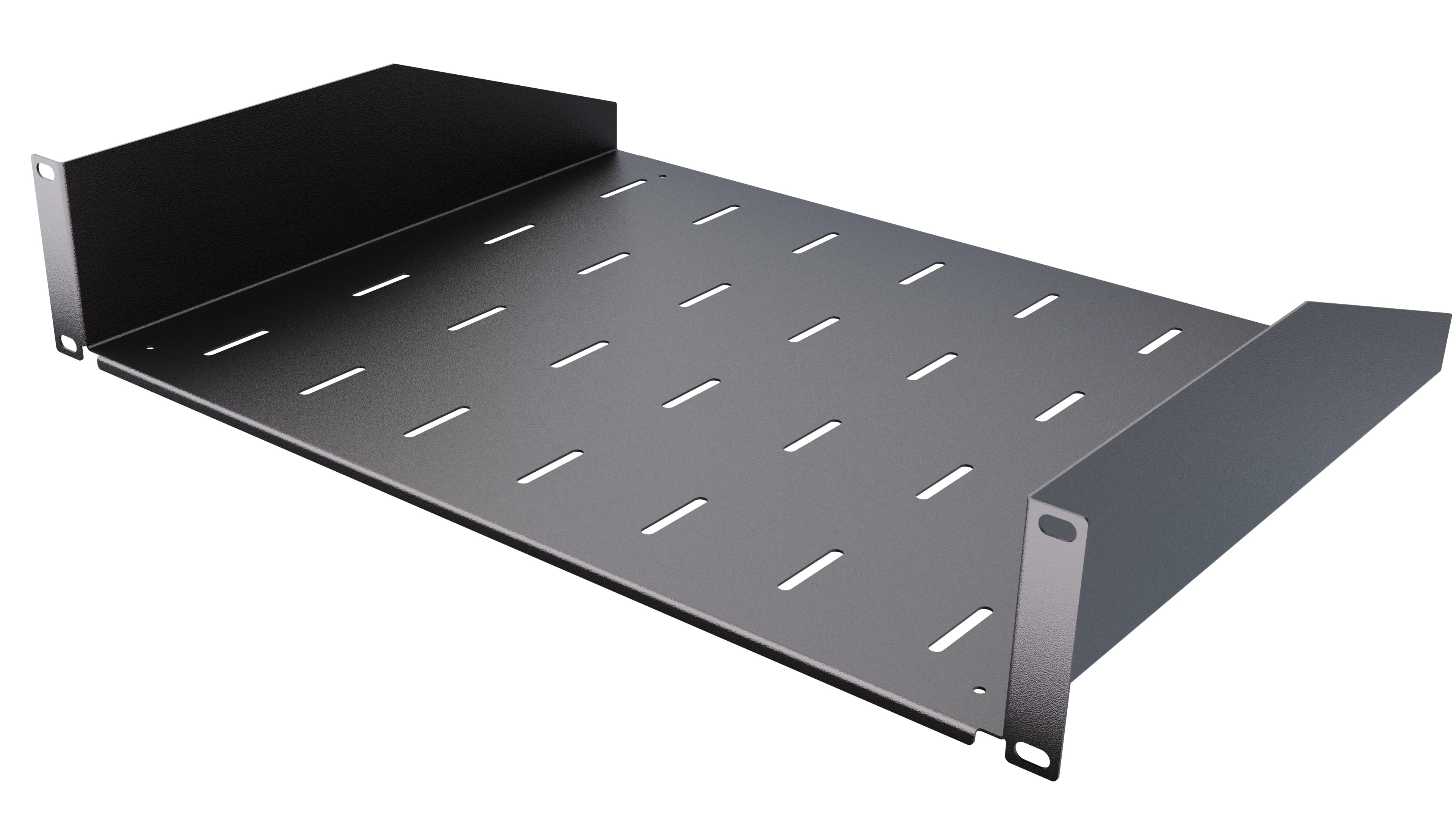 Raft cabinet rack 2U 19" 350 mm negru fixare pe față
