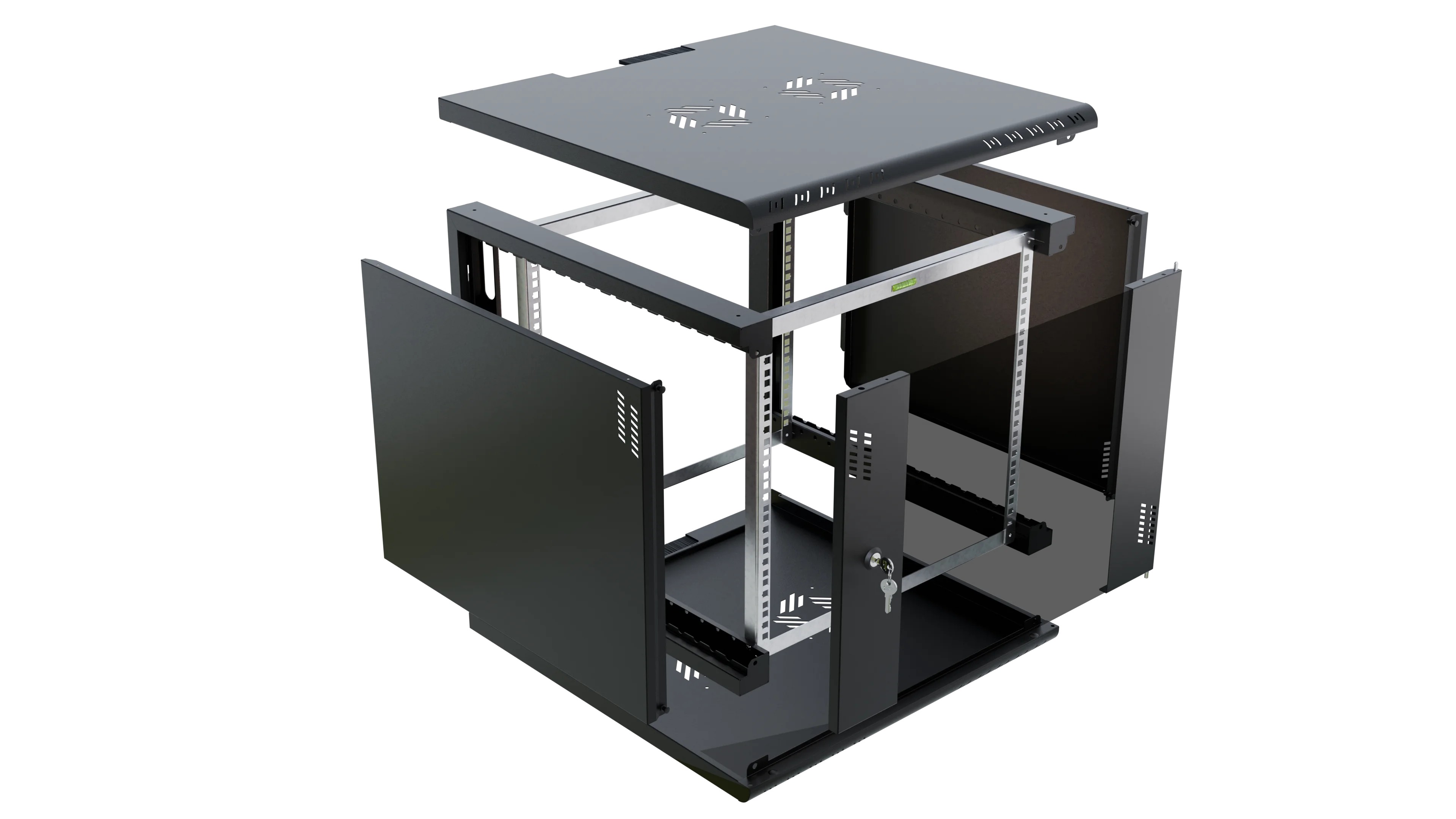 RACK Professional 19" 9U 600 glass black cabinet