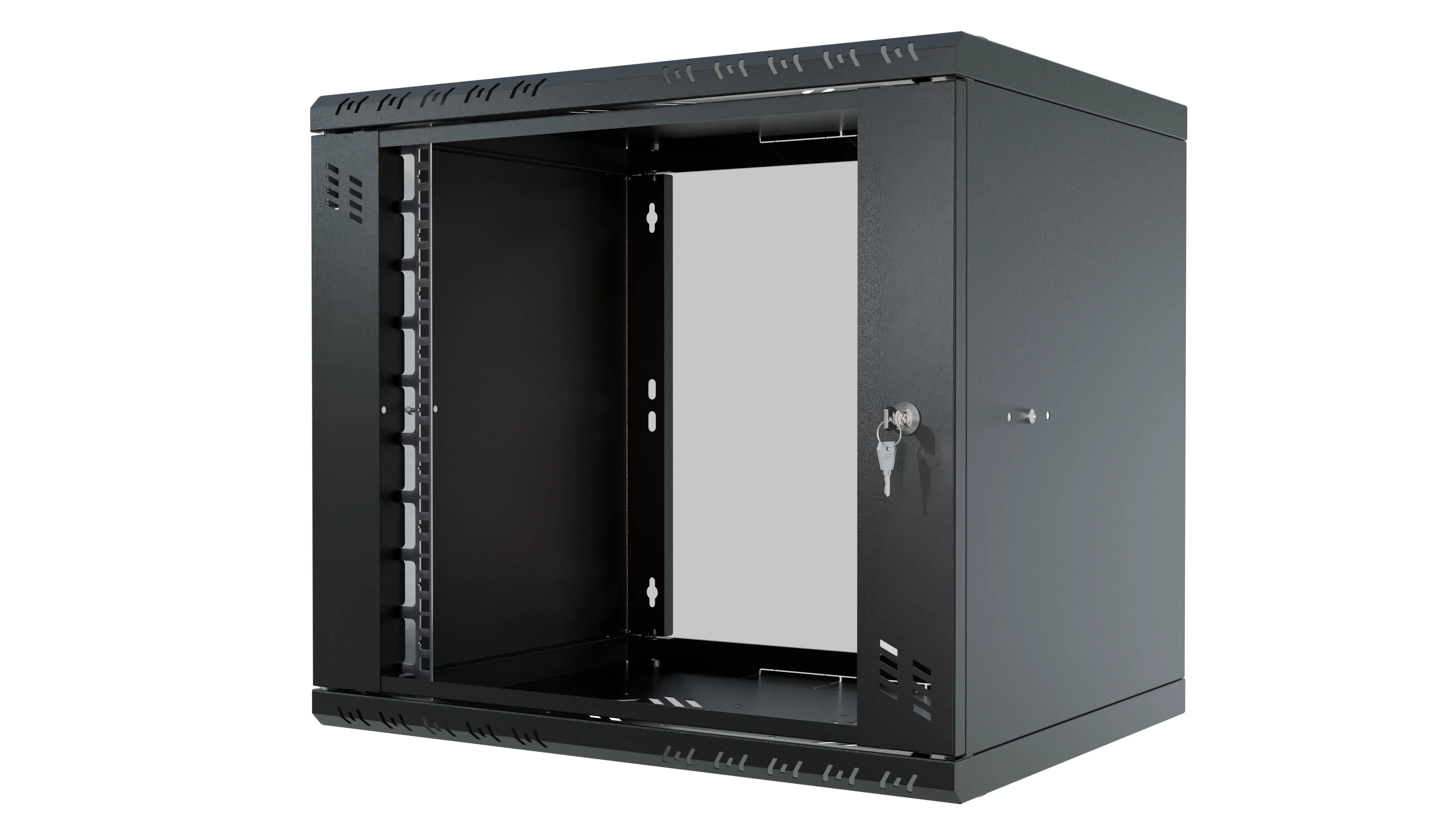 RACK Standard cabinet 19" 9U 400 glass black