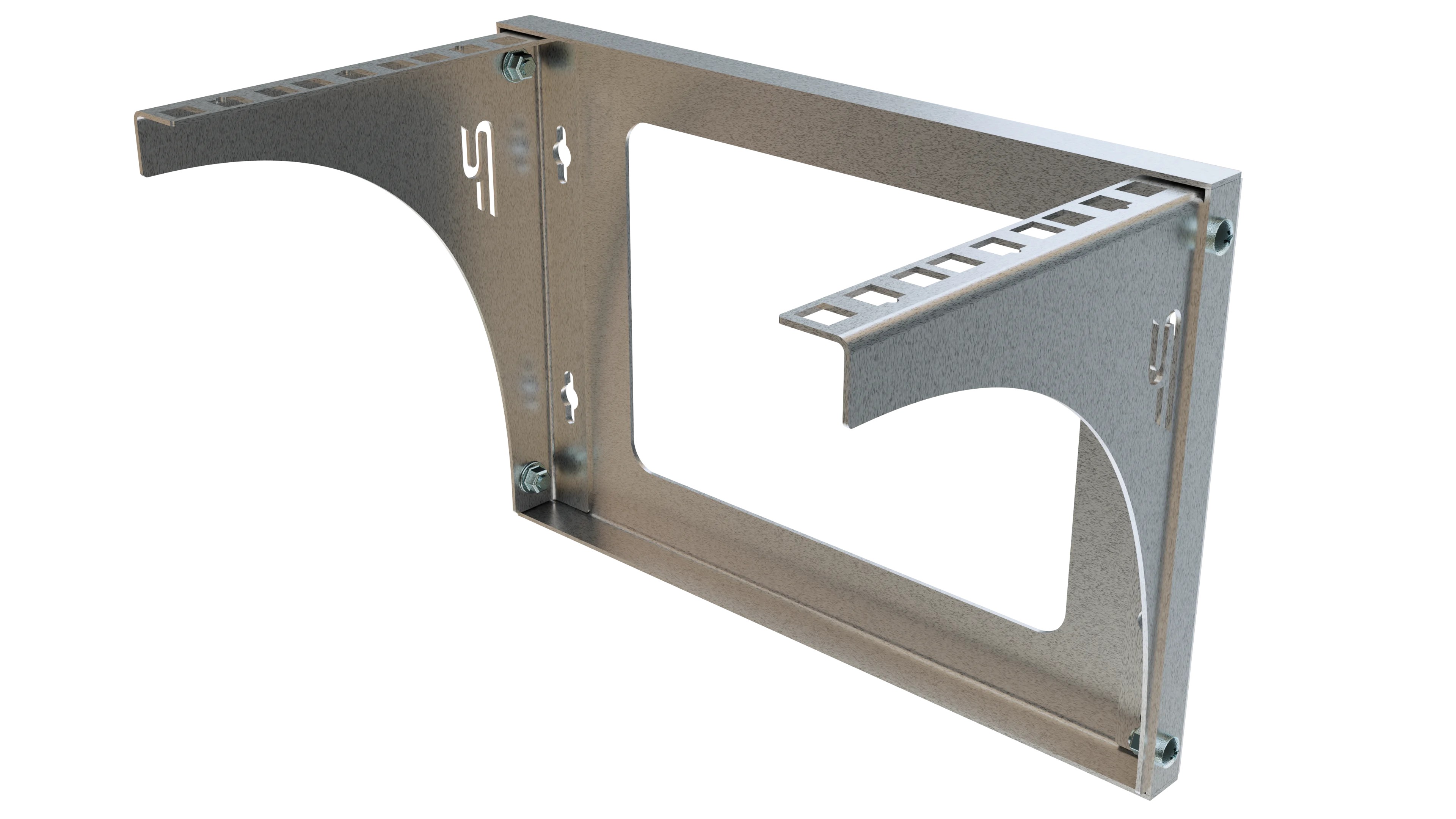 Suport tip rack 10" 3U galvanizat cu montaj pe perete