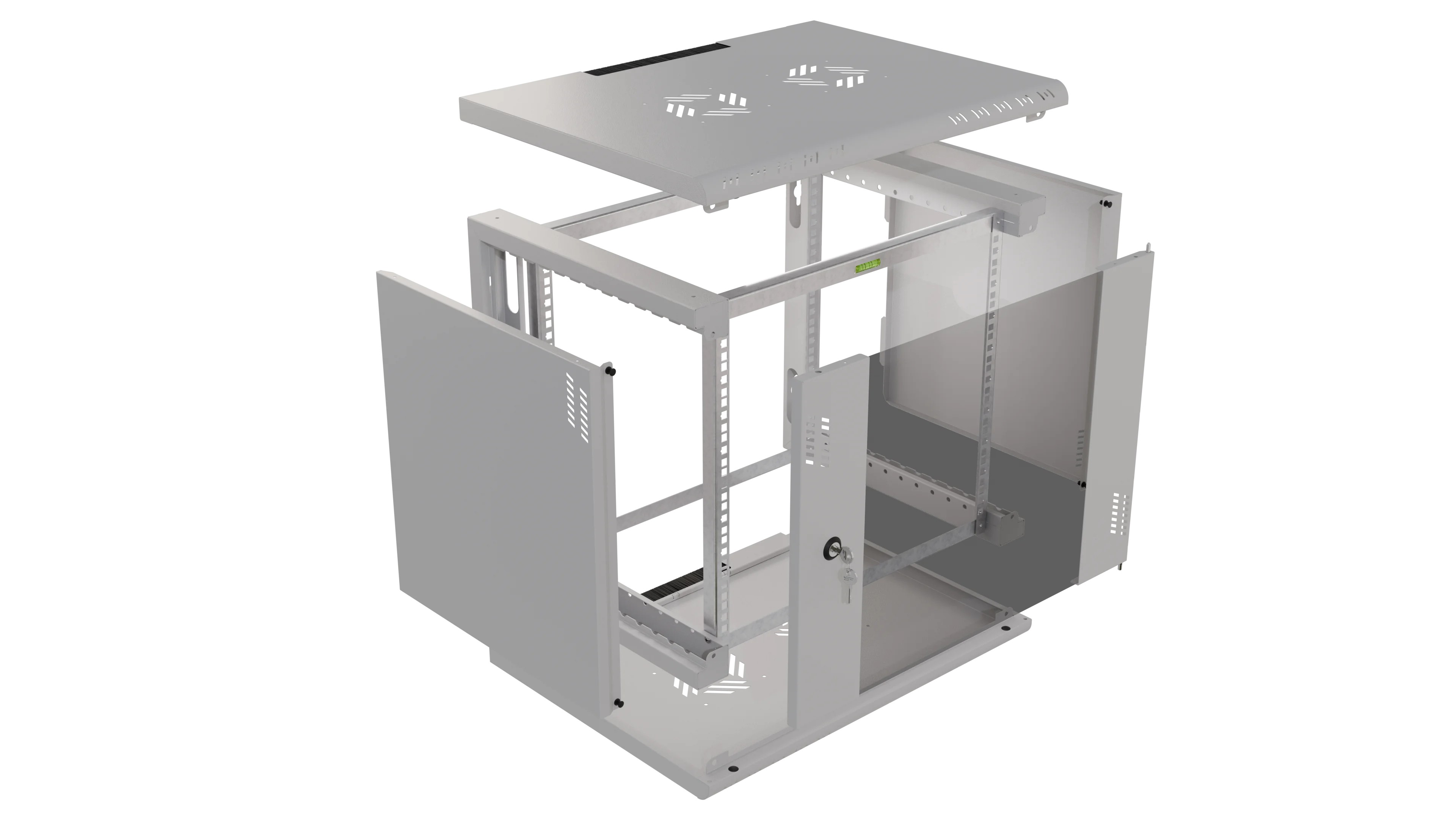 RACK Professional 19" 9U 450 glass grey cabinet