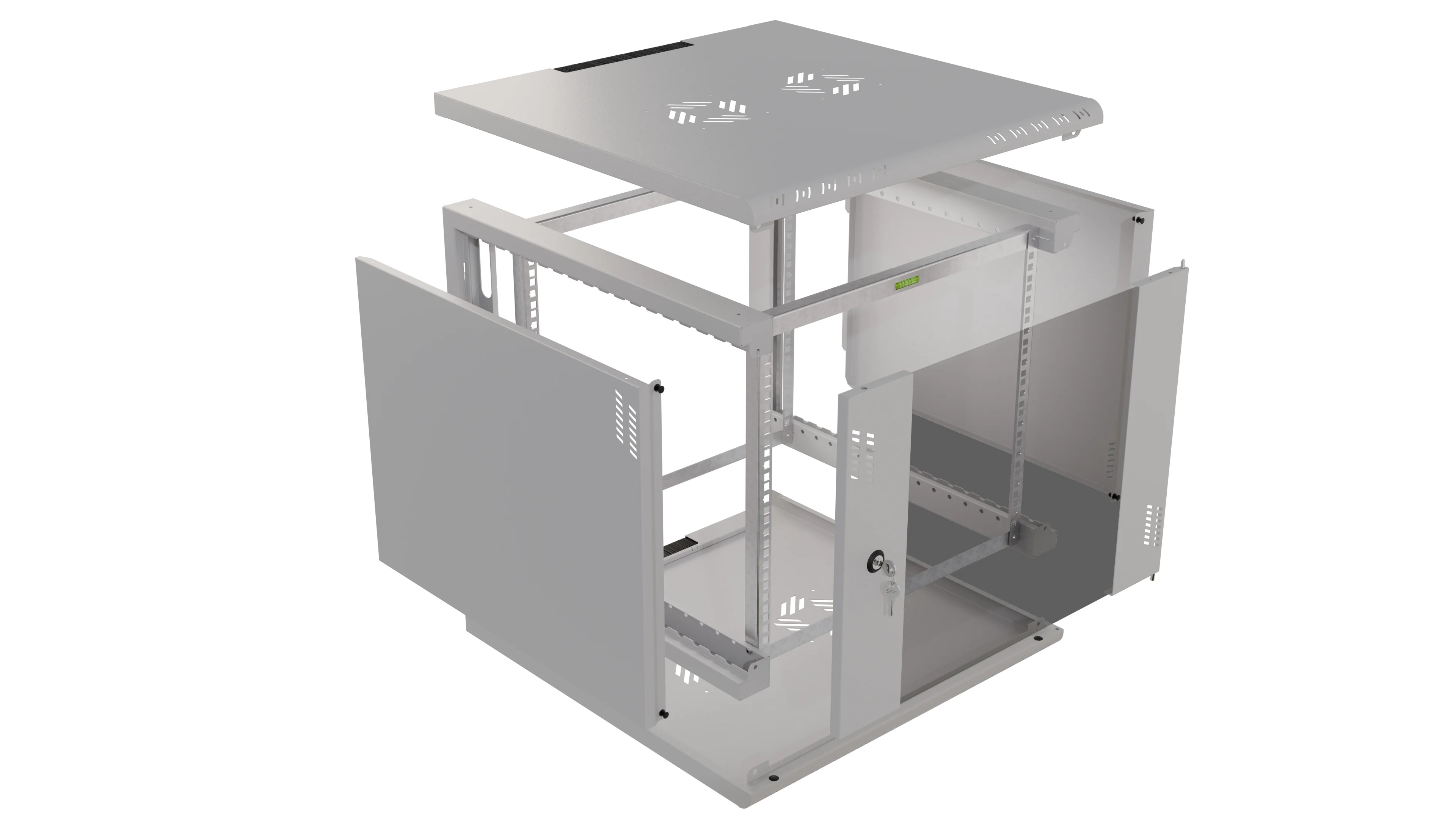 RACK Professional 19" 9U 600 glass grey cabinet