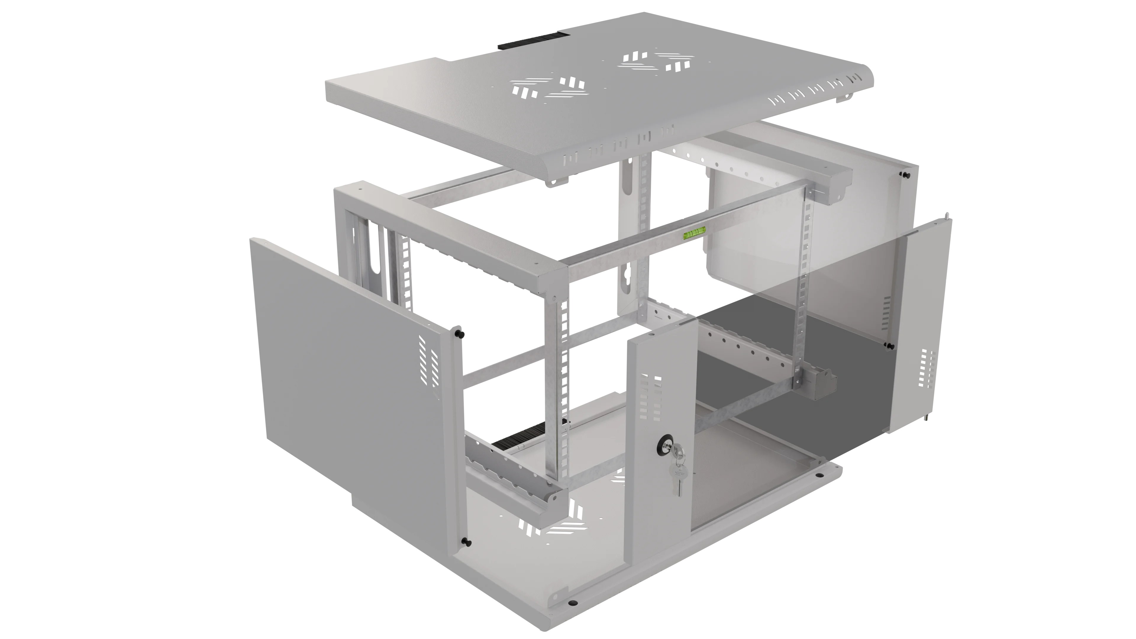 RACK Professional 19" 6U 450 glass grey cabinet