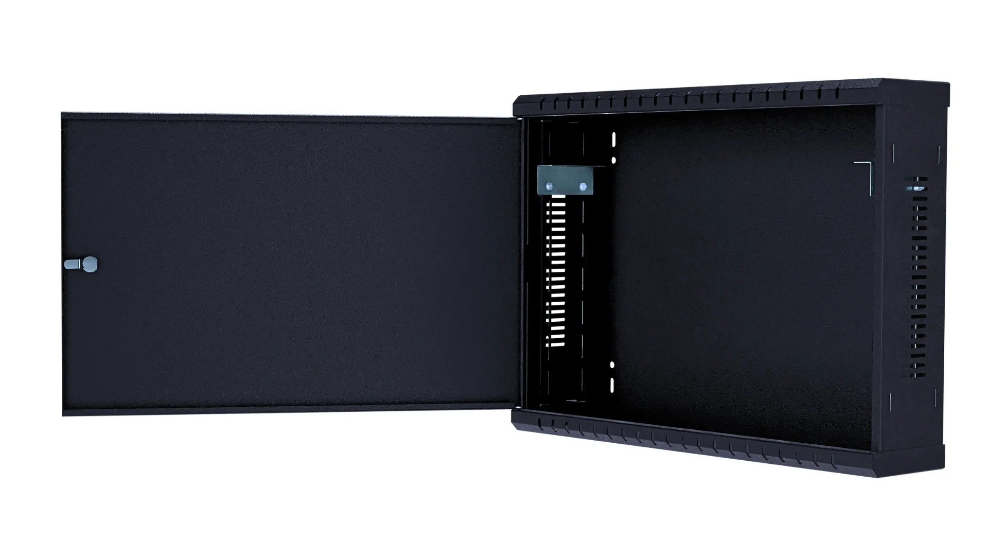 Cabinet Rack 19inch 2U vertical adâncime 400mm, negru de perete
