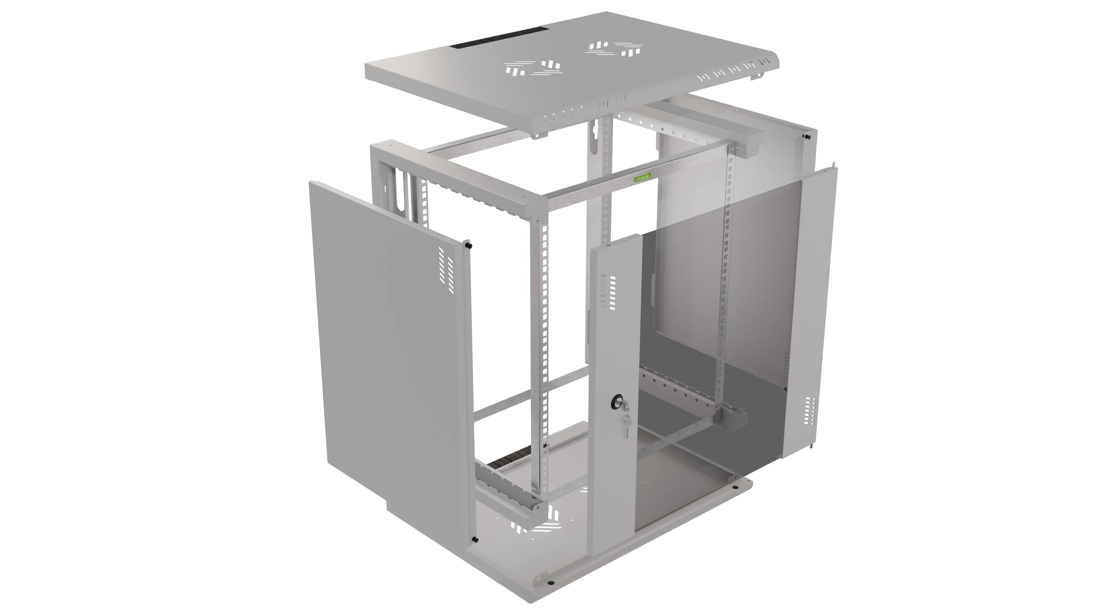 RACK Professional 19" 12U 450 glass grey cabinet