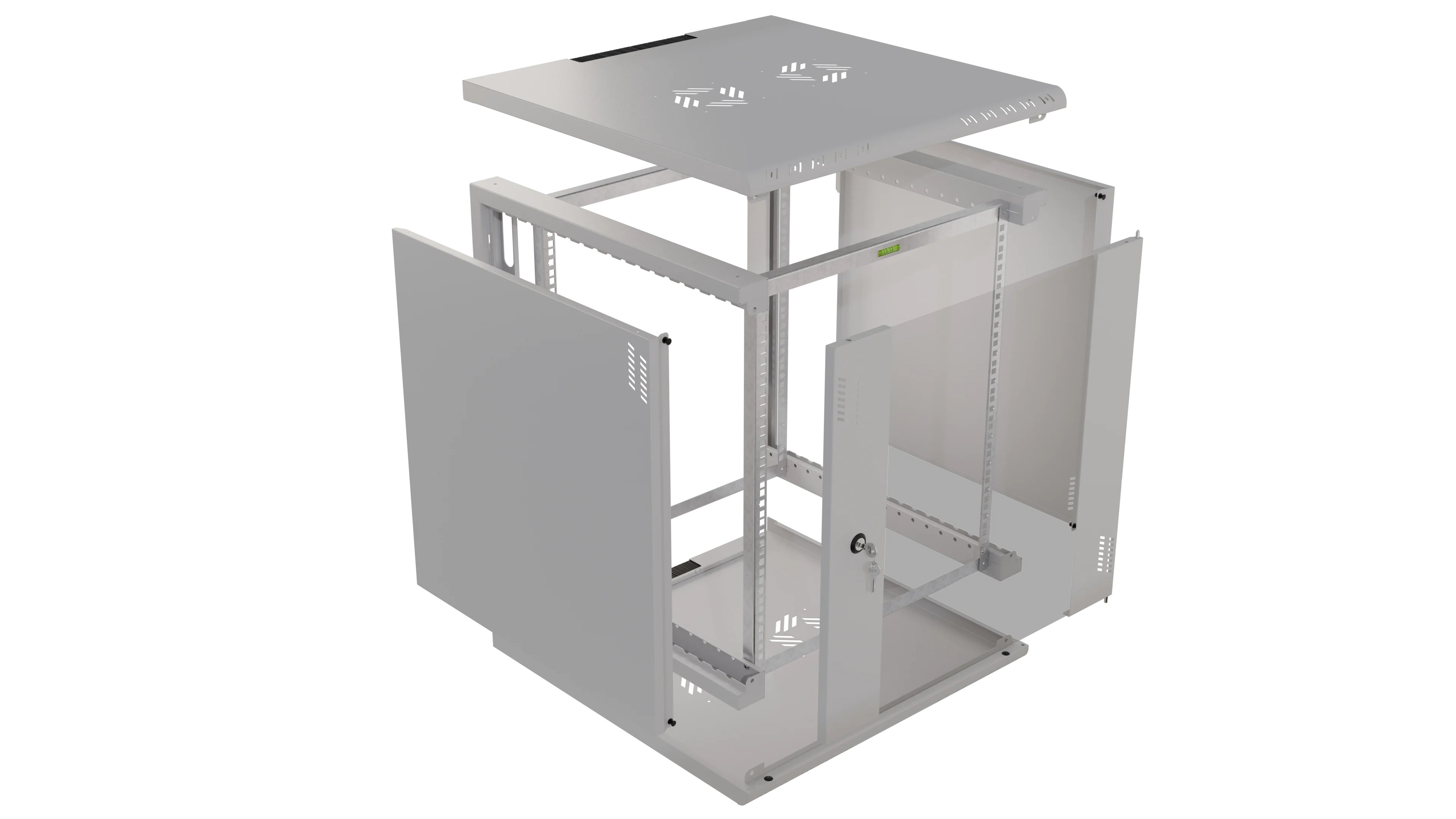 RACK Professional 19" 12U 600 glass grey cabinet