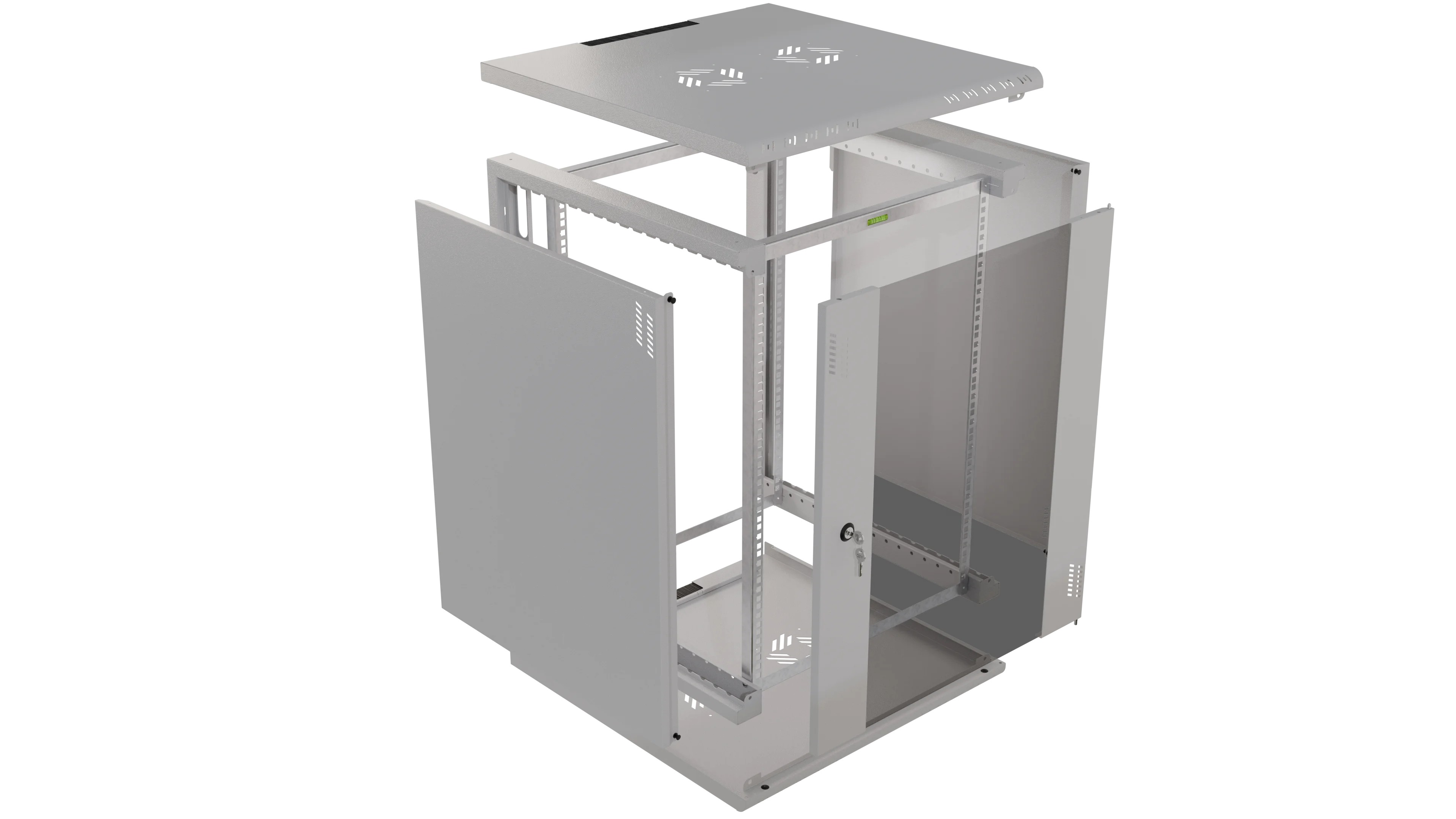RACK Professional 19" 15U 600 glass grey cabinet