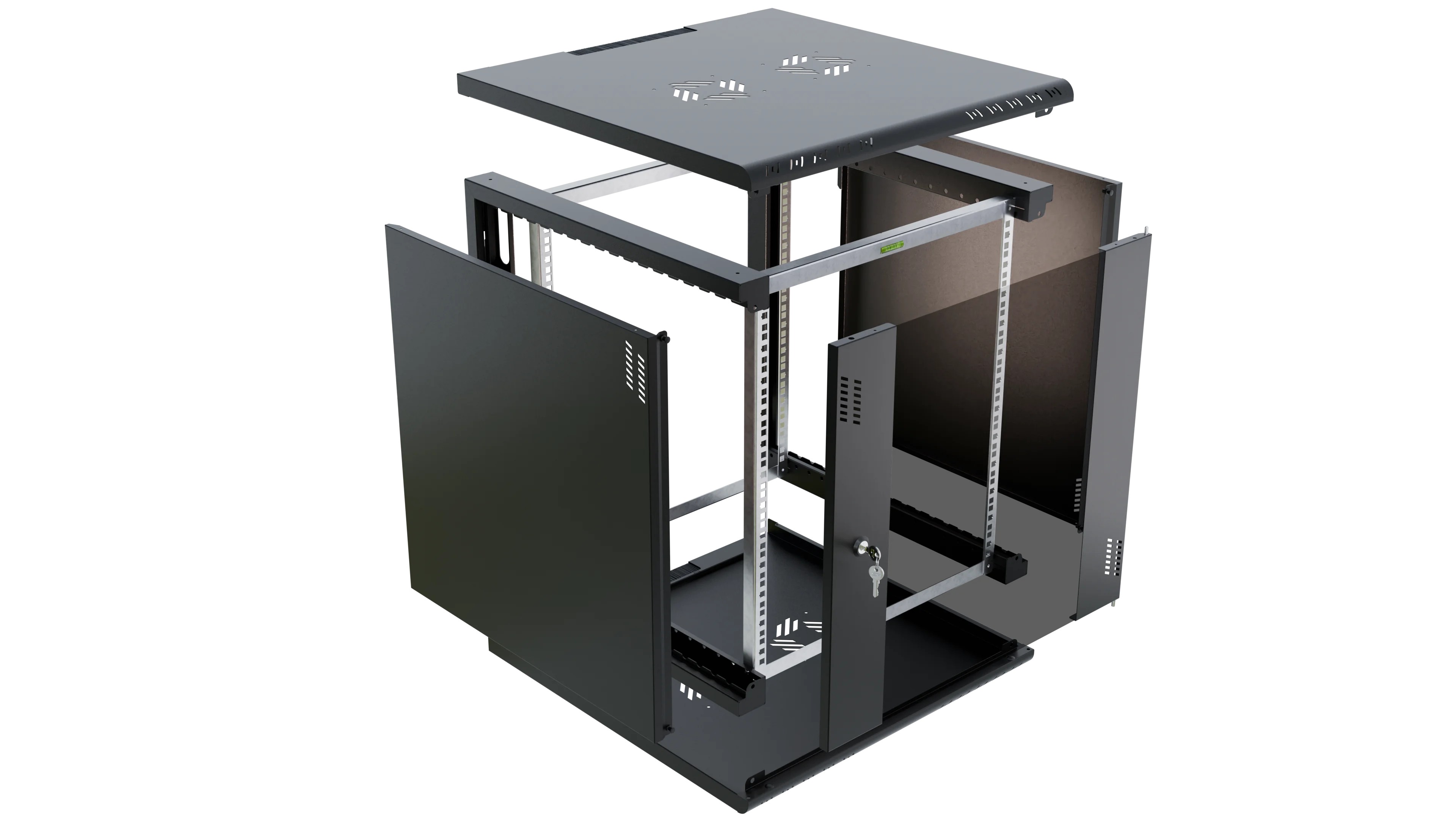 Professional RACK cabinet 19" 12U 600 glass black