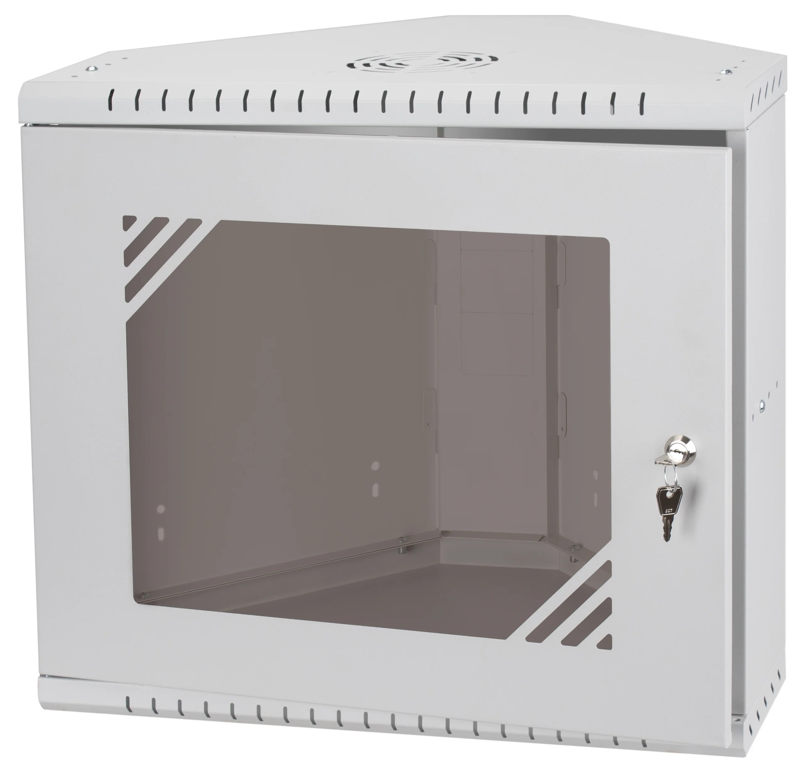 Corner 19" 9U 330mm rack, Glass-Gray