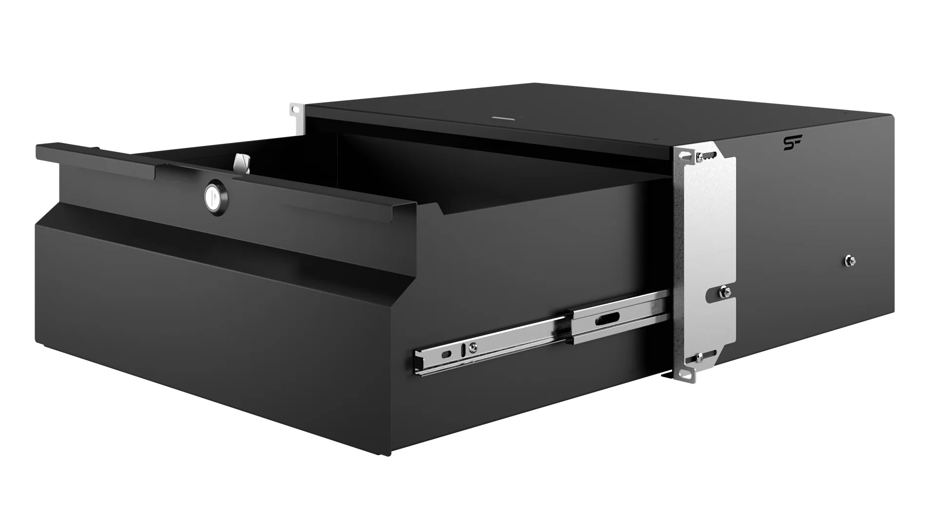 Sertar RACK 19" 4U cu cheie 320 mm negru RD19-4U-320B