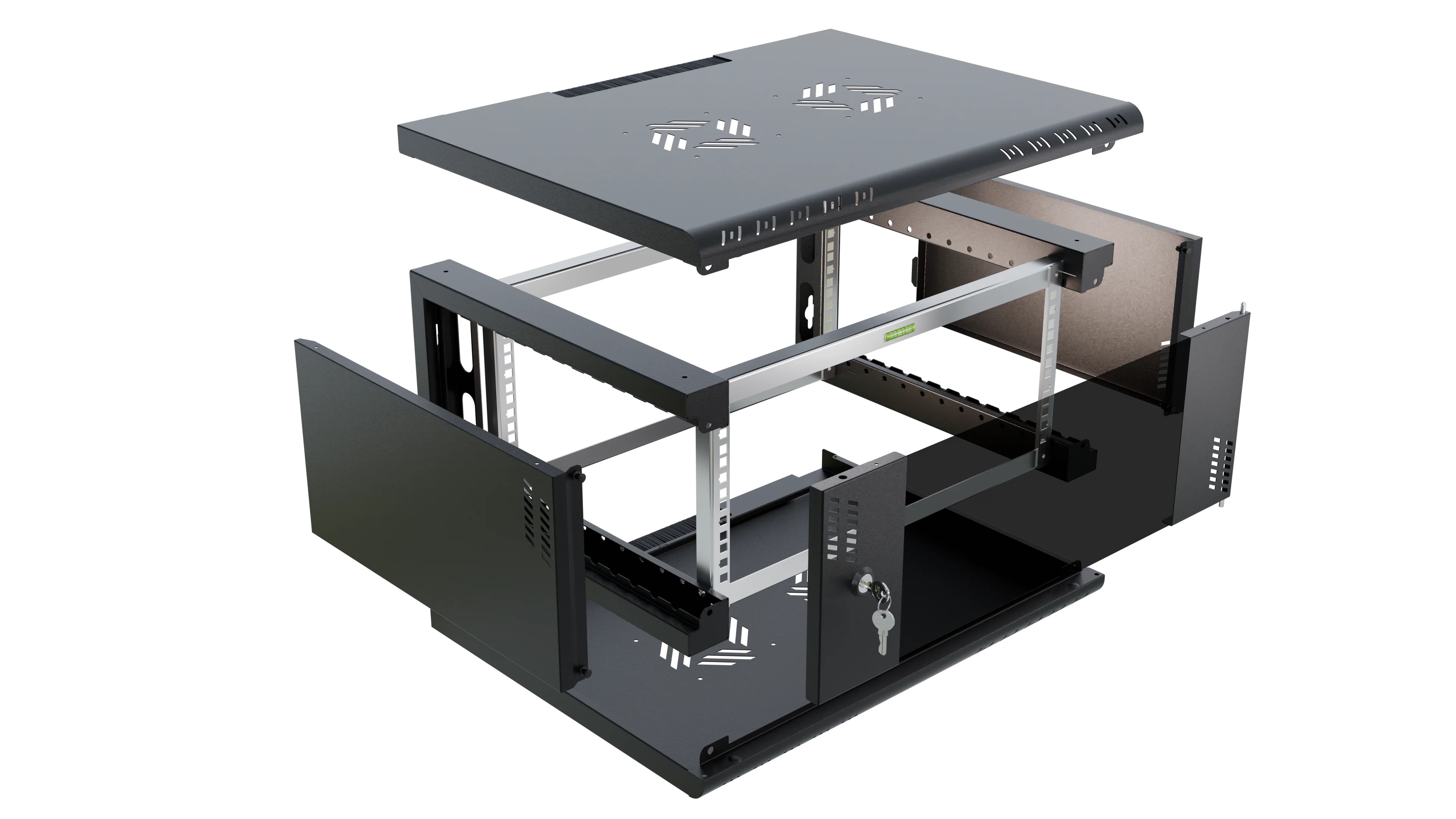 RACK Professional 19" 4U 450 glass black cabinet