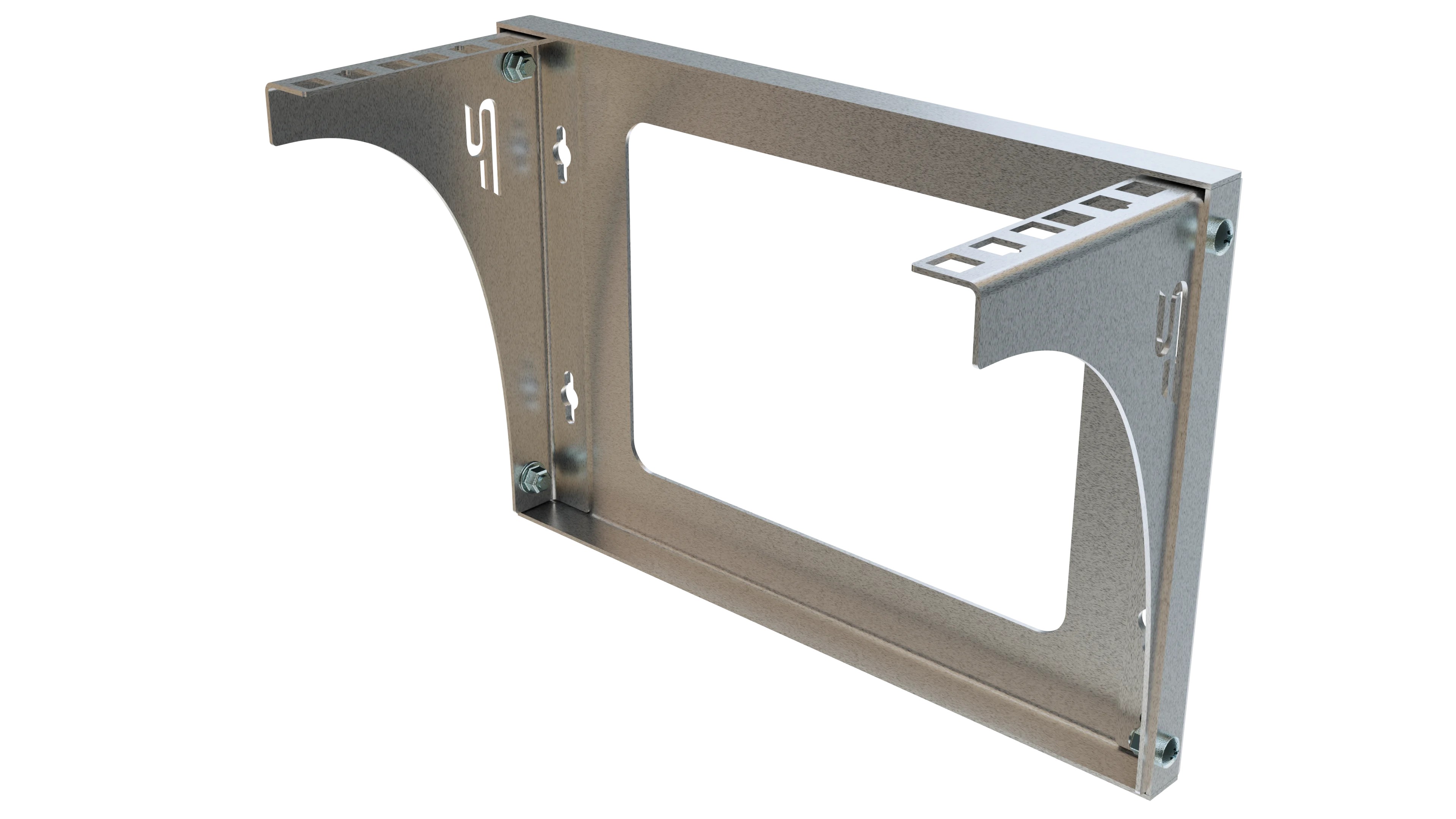 Suport tip rack 10" 2U galvanizat cu montaj pe perete