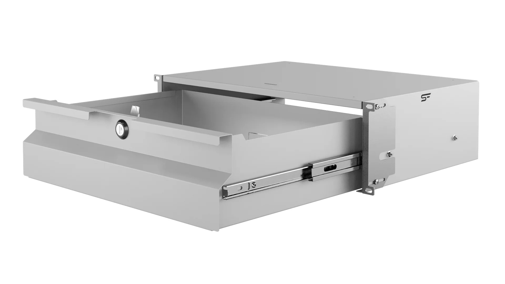 19" rack drawer 3U 320 mm grey