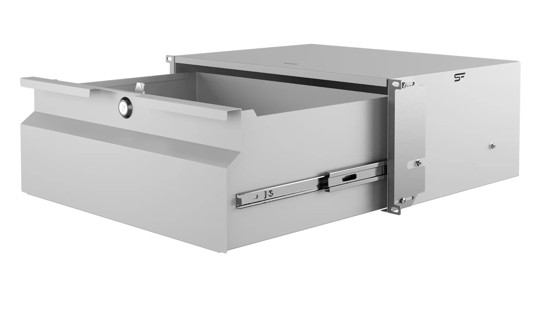 19" rack drawer 4U 320 mm grey