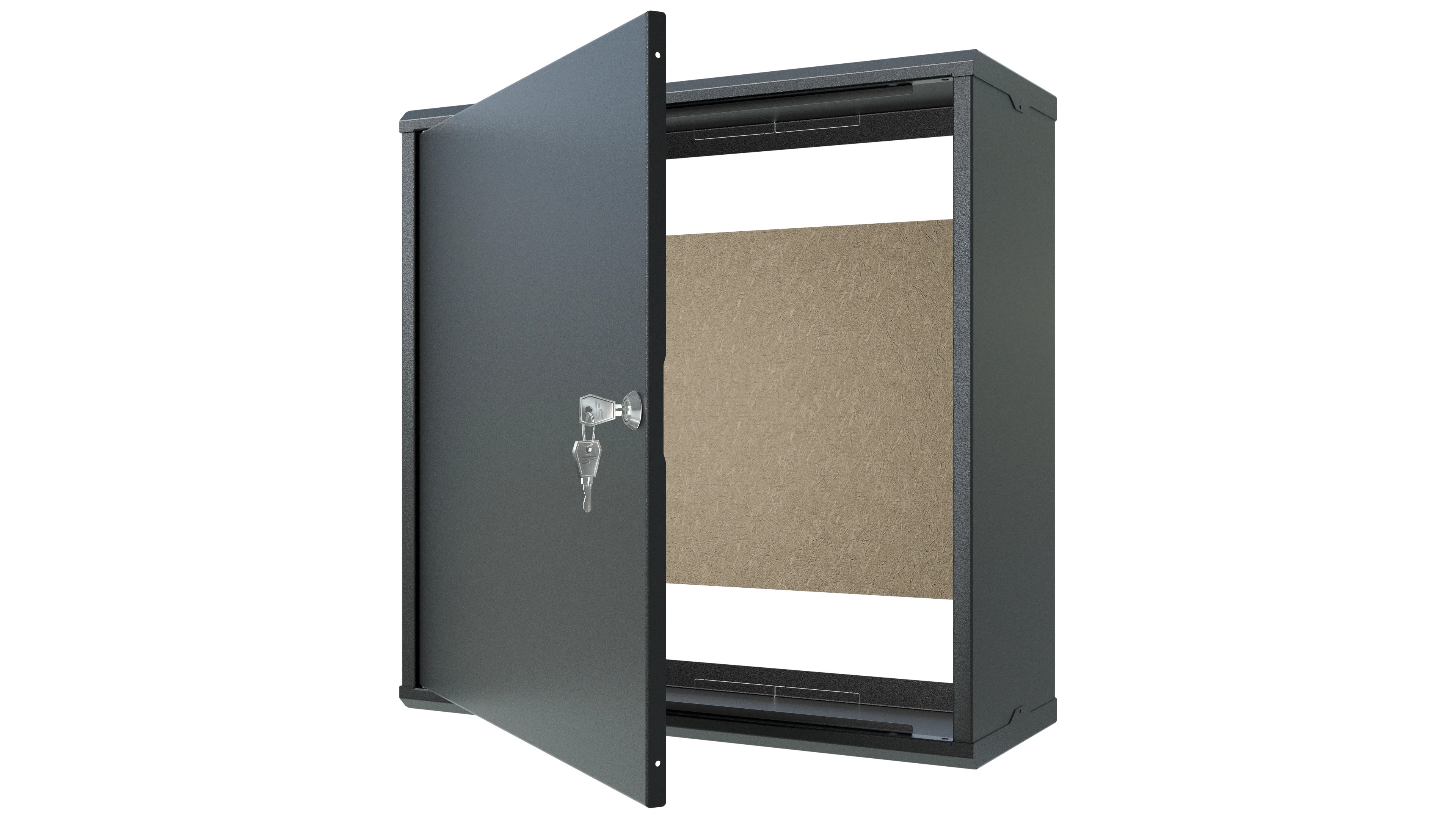 Carcasă metalică aparentă neagă TPR7-MP 500x500x200mm cu contrapanou, cheie