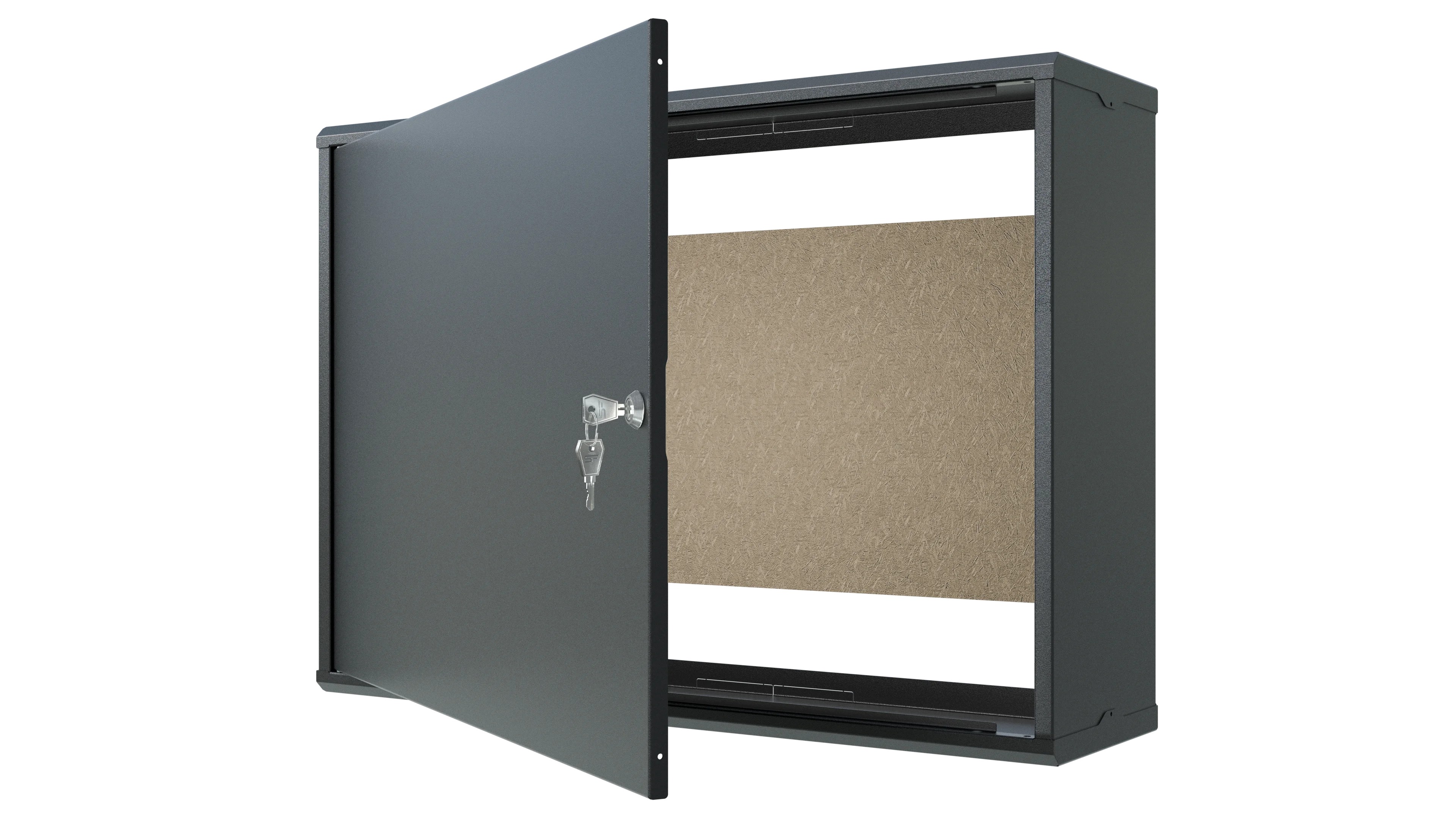 Carcasă metalică aparentă neagă TPR8-MP 700x500x200mm cu contrapanou, cheie