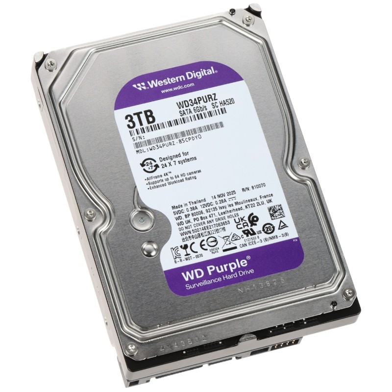 Hard disk supraveghere WD34PURZ 3TB 24/7 WESTERN DIGITAL