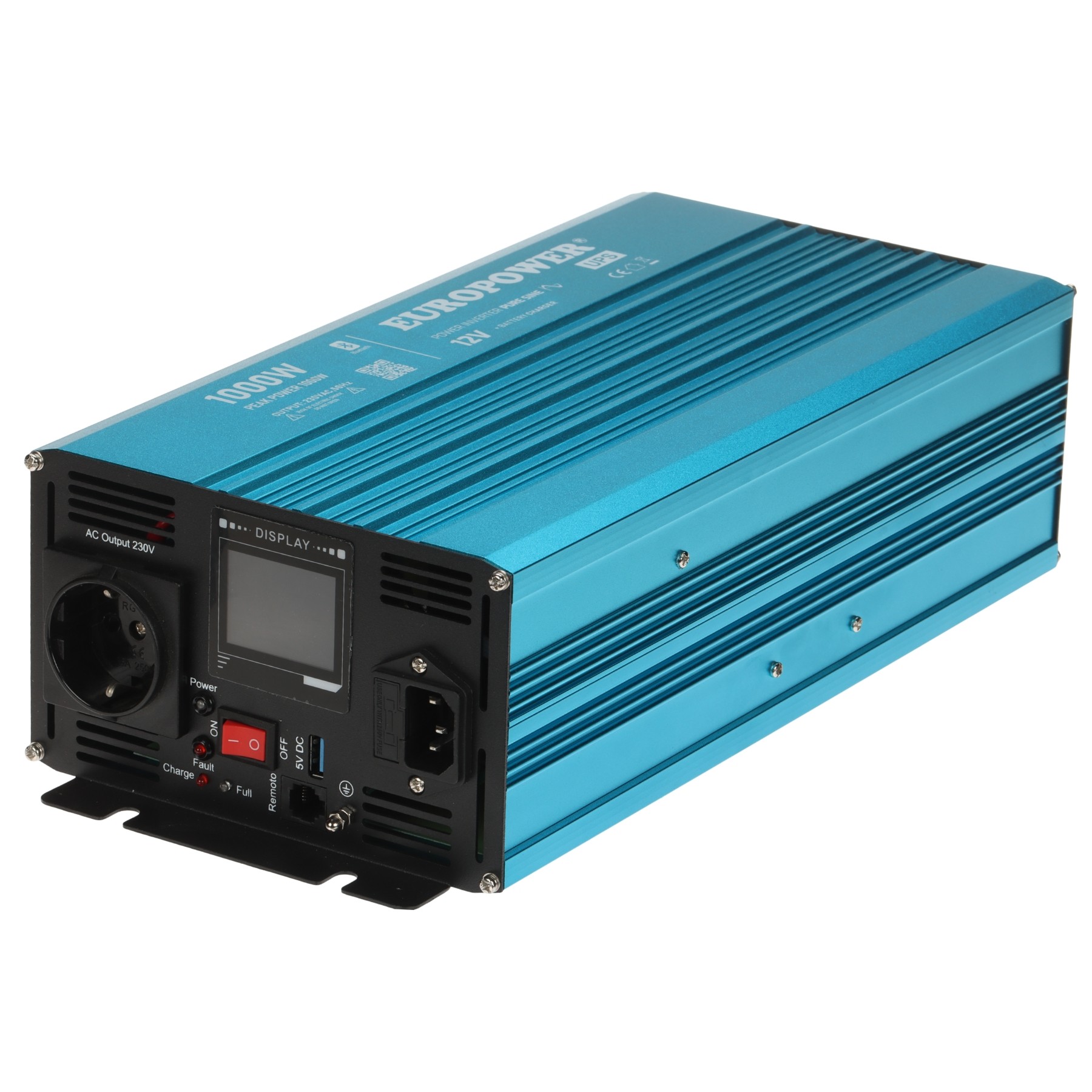Invertor auto 12V/230 1000W INV/12/1000/PS/CH/S/B Pure Sinus Bluetooth Europower