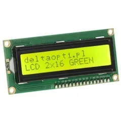 Display LCD 2x16 caractere HD44780 LCD-AC-1602E-YIY/G-E6 verde justPi - 1